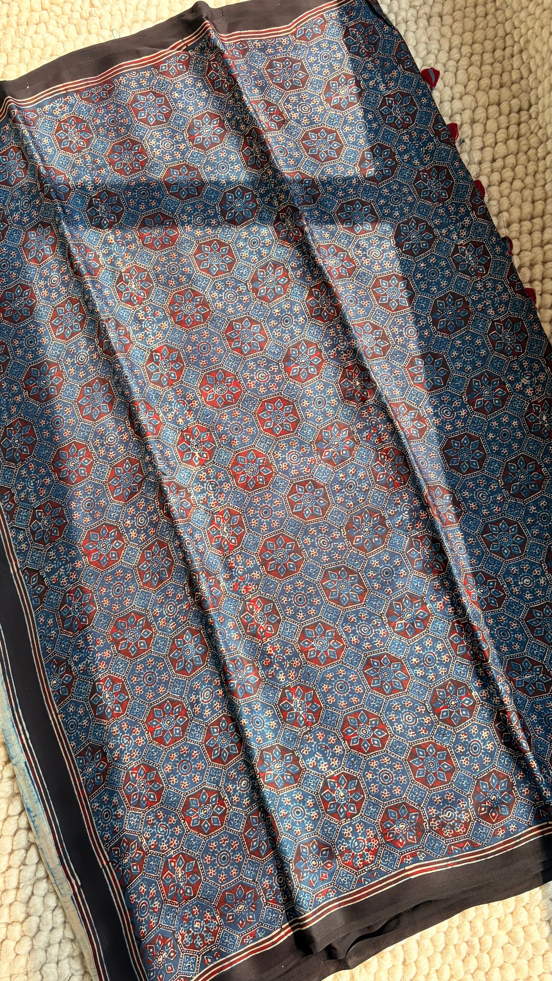 NETRA - AJRAKH HAND BLOCK PRINTED PREMIUM MODAL SILK SAREE