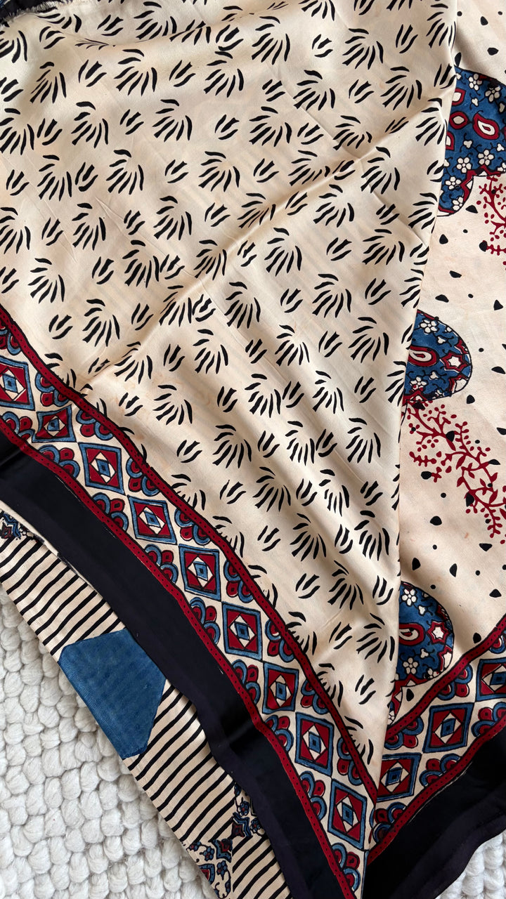 ROOH EXCLUSIVES- AJRAKH HAND BLOCK PRINTED PREMIUM MODAL SILK SAREE 04