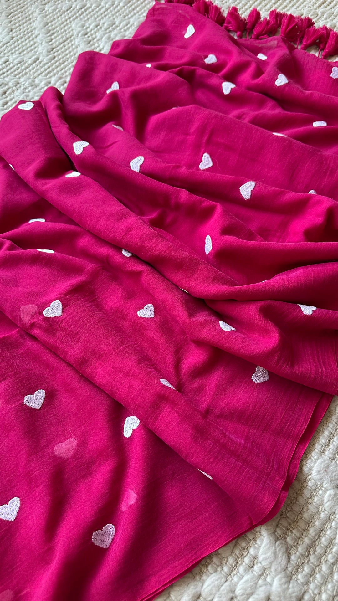 DIL - HOT PINK SUPER SOFT MUL COTTON SAREE (DISPATCH TIME - 7 TO 10 DAYS)