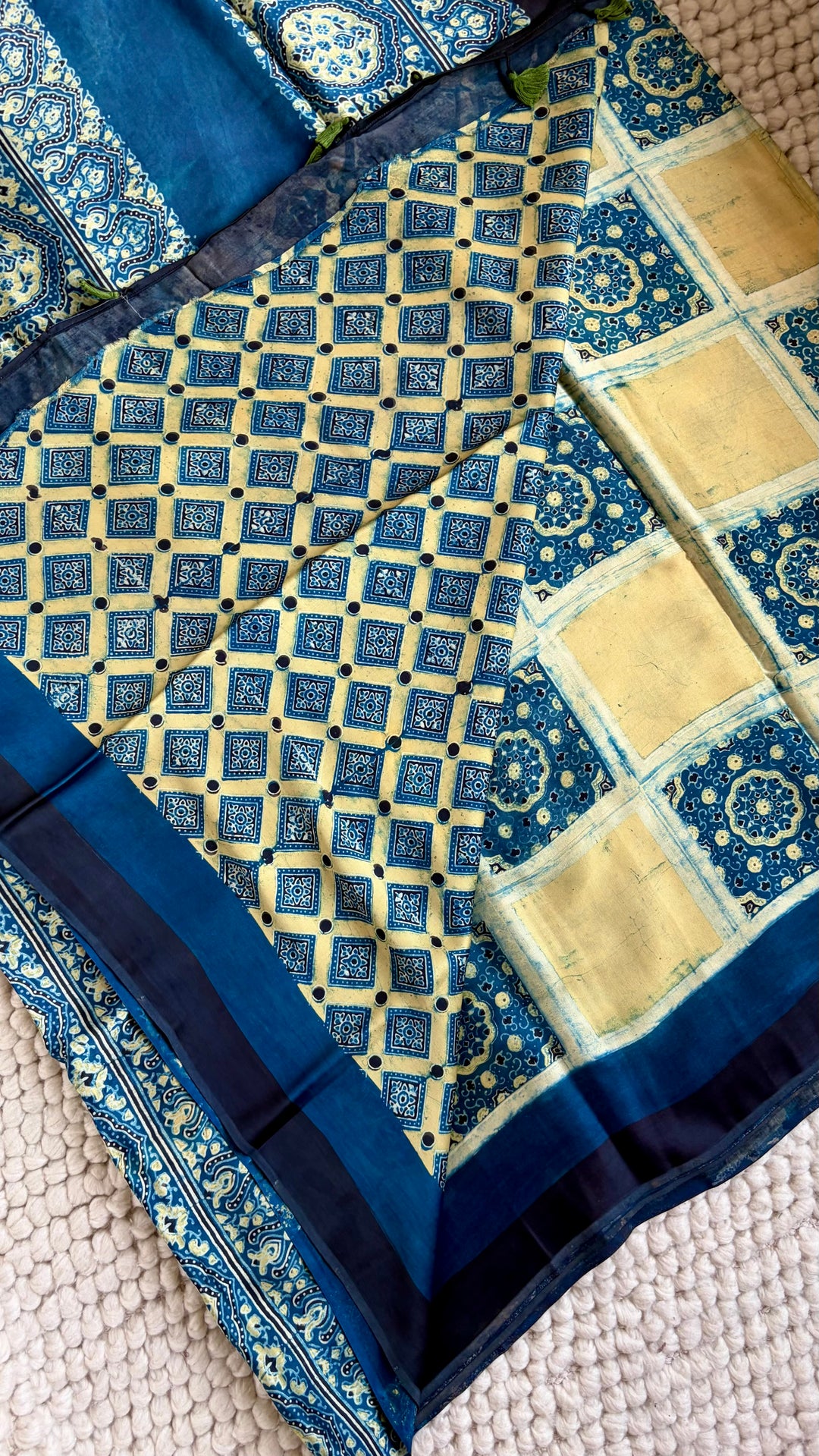 ROOH EXCLUSIVES- AJRAKH HAND BLOCK PRINTED PREMIUM MODAL SILK SAREE 11