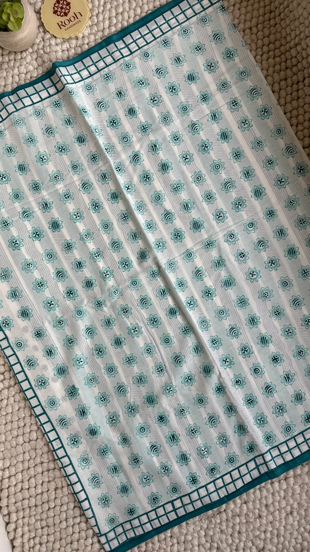 SANGANERI HAND BLOCK PRINTED SOFT COTTON SAREE- 024
