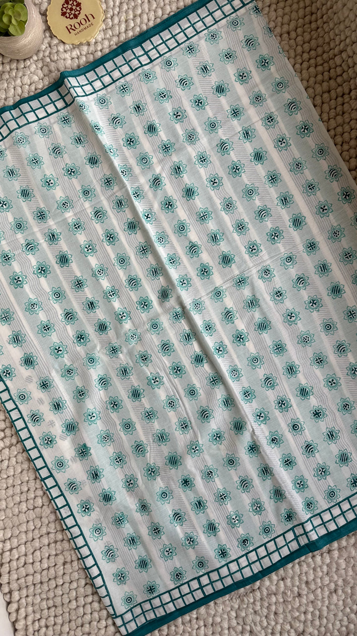 SANGANERI HAND BLOCK PRINTED SOFT COTTON SAREE- 024