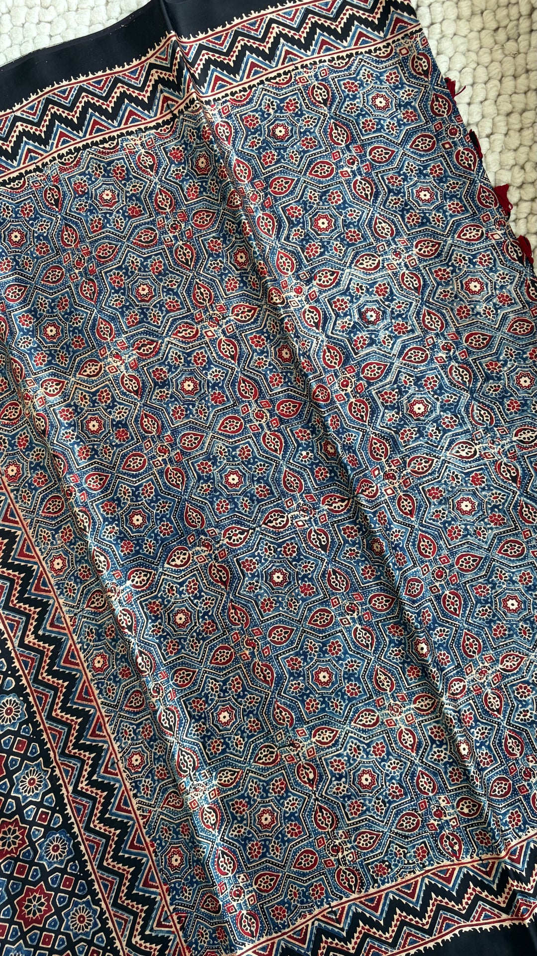 ROOH EXCLUSIVES- AJRAKH HAND BLOCK PRINTED PREMIUM MODAL SILK SAREE 09