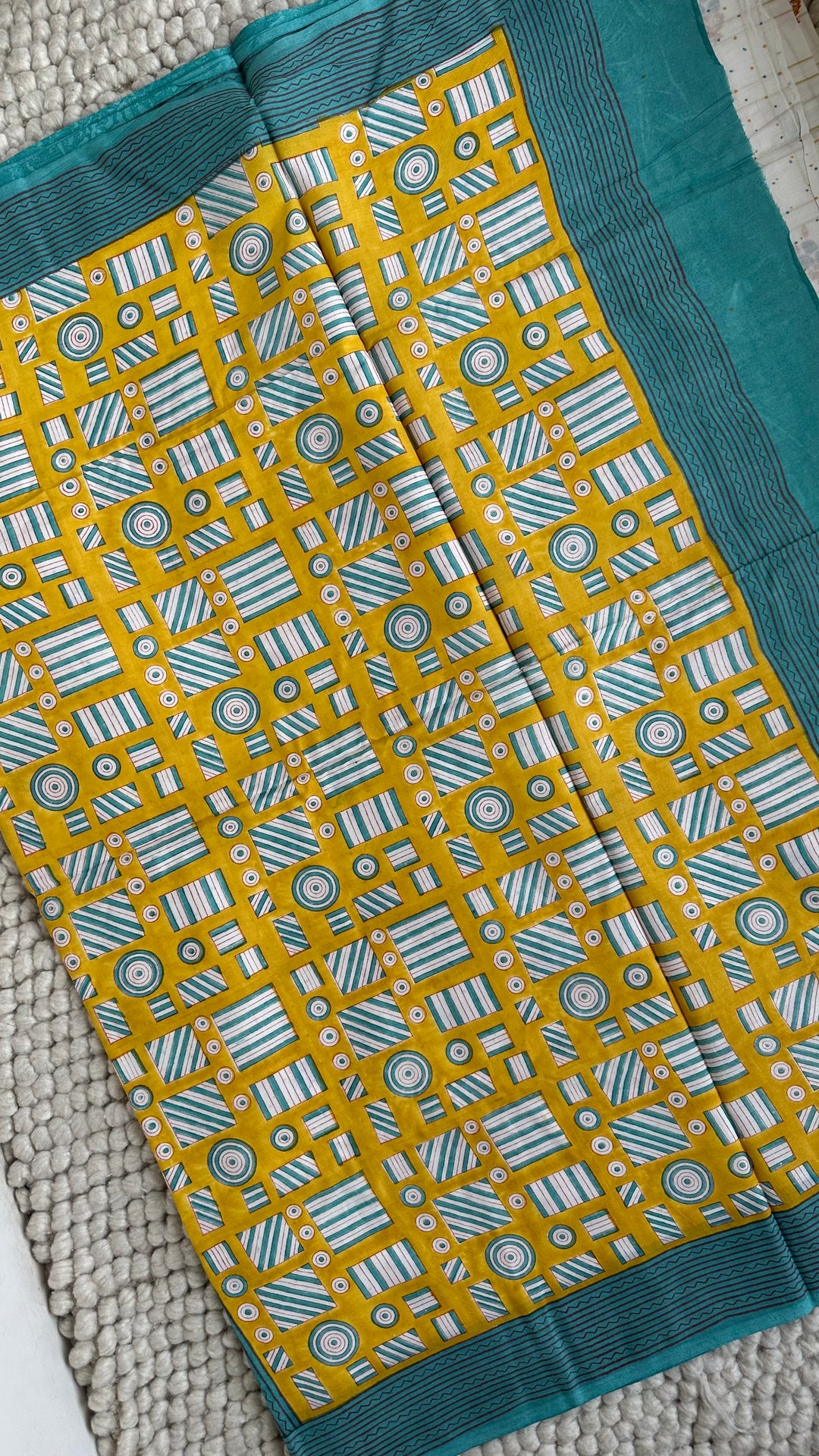 SANGANERI HAND BLOCK PRINTED SOFT COTTON SAREE- 022