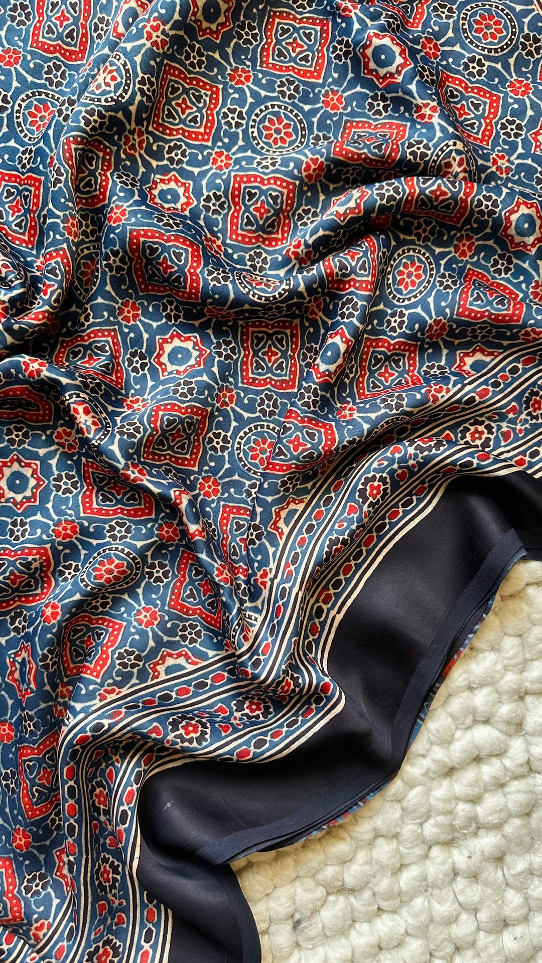 ROOH EXCLUSIVES- AJRAKH HAND BLOCK PRINTED PREMIUM MODAL SILK SAREE 21