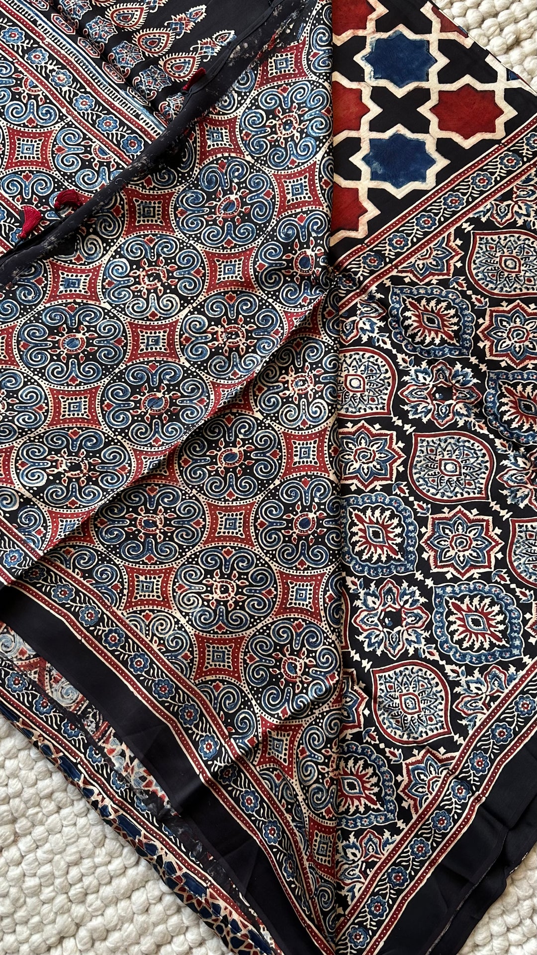 ROOH EXCLUSIVES- AJRAKH HAND BLOCK PRINTED PREMIUM MODAL SILK SAREE 18