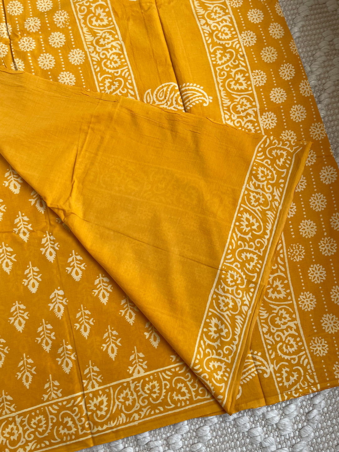 BAGRU HAND BLOCK PRINTED SOFT MULMUL COTTON SAREE- 047