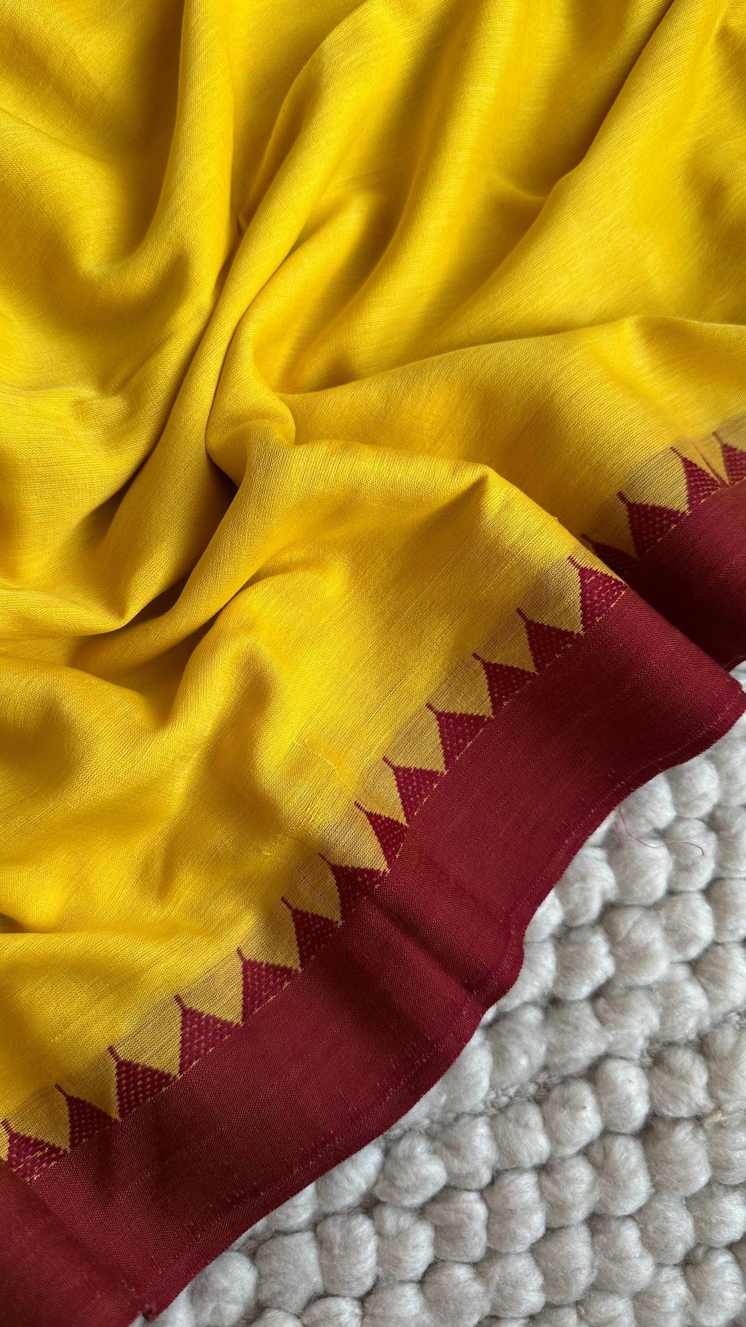 SUNFLOWER YELLOW PURE SUPER SOFT MULMUL COTTON SAREE - 020