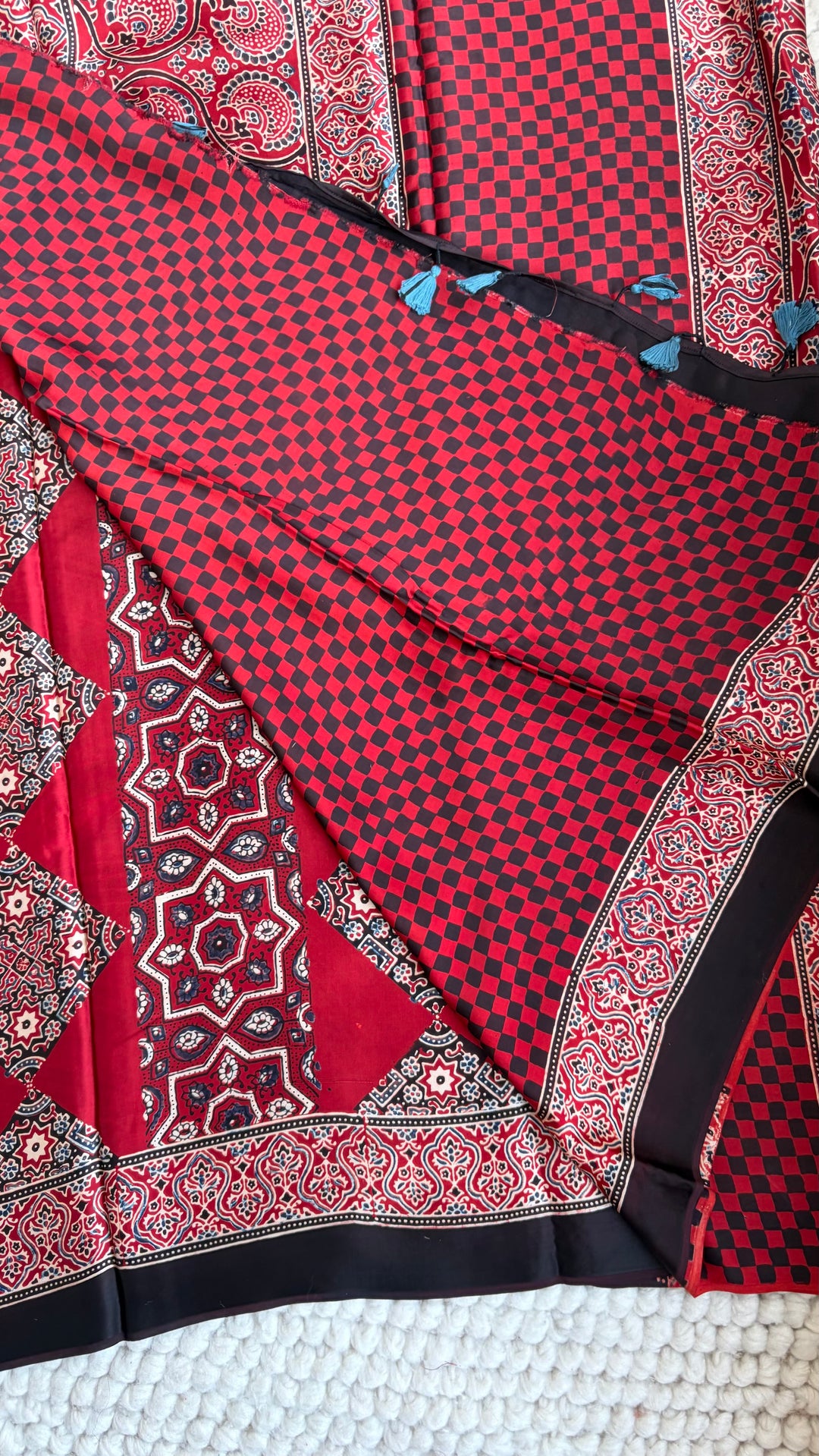 ROOH EXCLUSIVES- AJRAKH HAND BLOCK PRINTED PREMIUM MODAL SILK SAREE 05