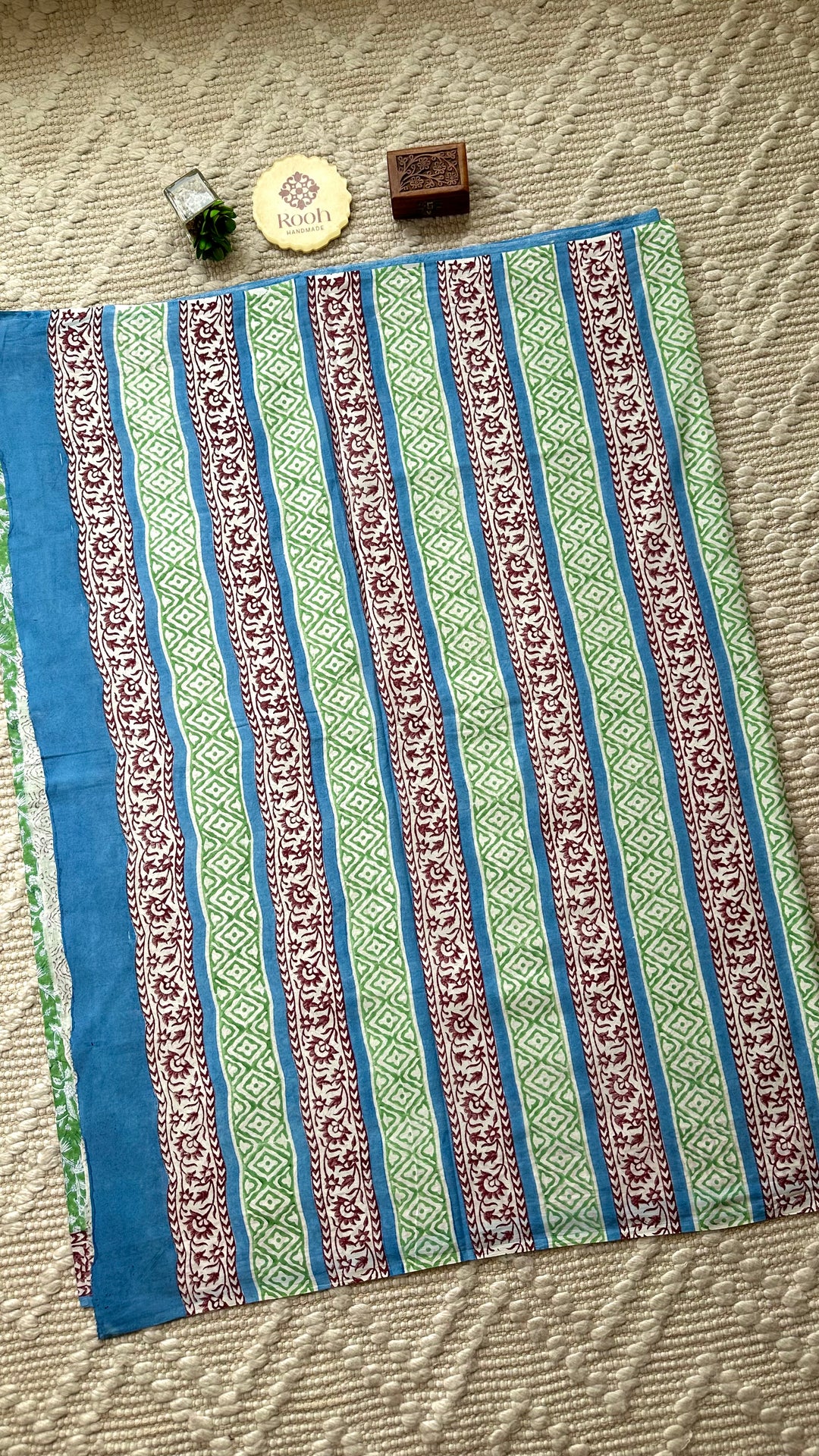SANGANERI HAND BLOCK PRINTED SOFT MULMUL COTTON SAREE- 018