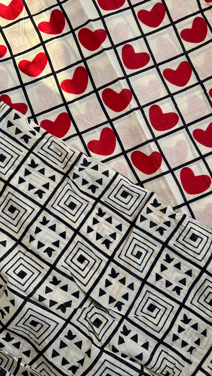 DILBARO - QUIRKY BAGRU HAND BLOCK PRINTED SOFT MULMUL COTTON SAREE