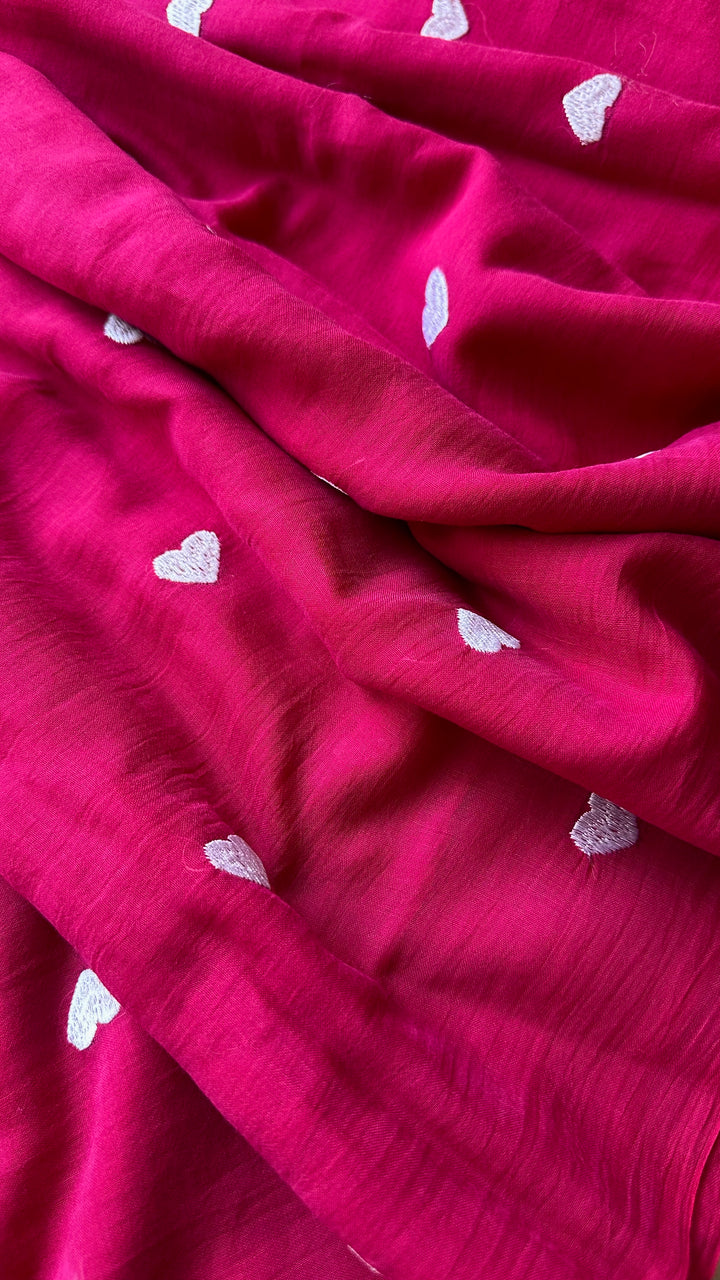 DIL - HOT PINK SUPER SOFT MUL COTTON SAREE (DISPATCH TIME - 7 TO 10 DAYS)