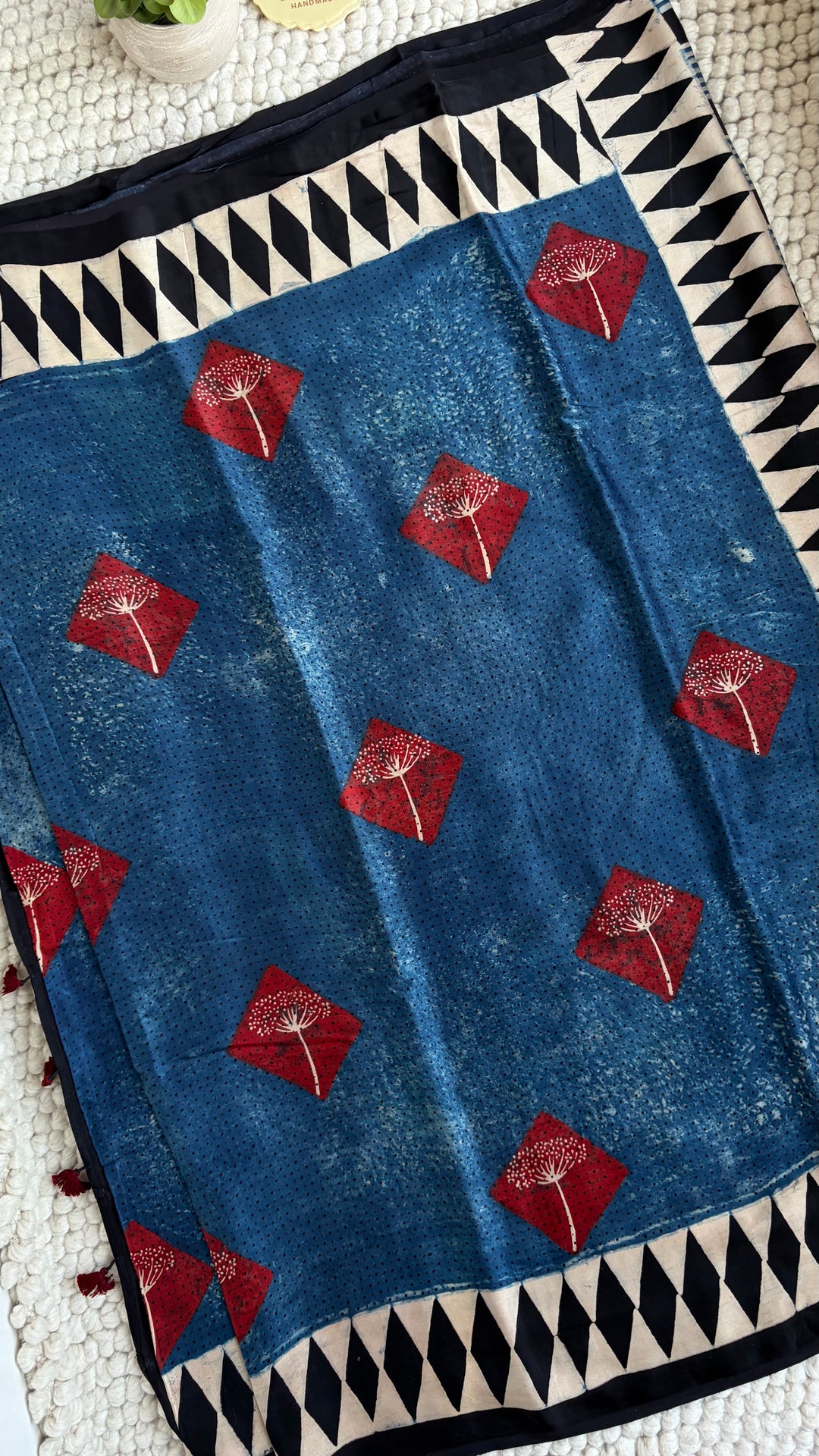 ROOH EXCLUSIVES- AJRAKH HAND BLOCK PRINTED PREMIUM MODAL SILK SAREE 06