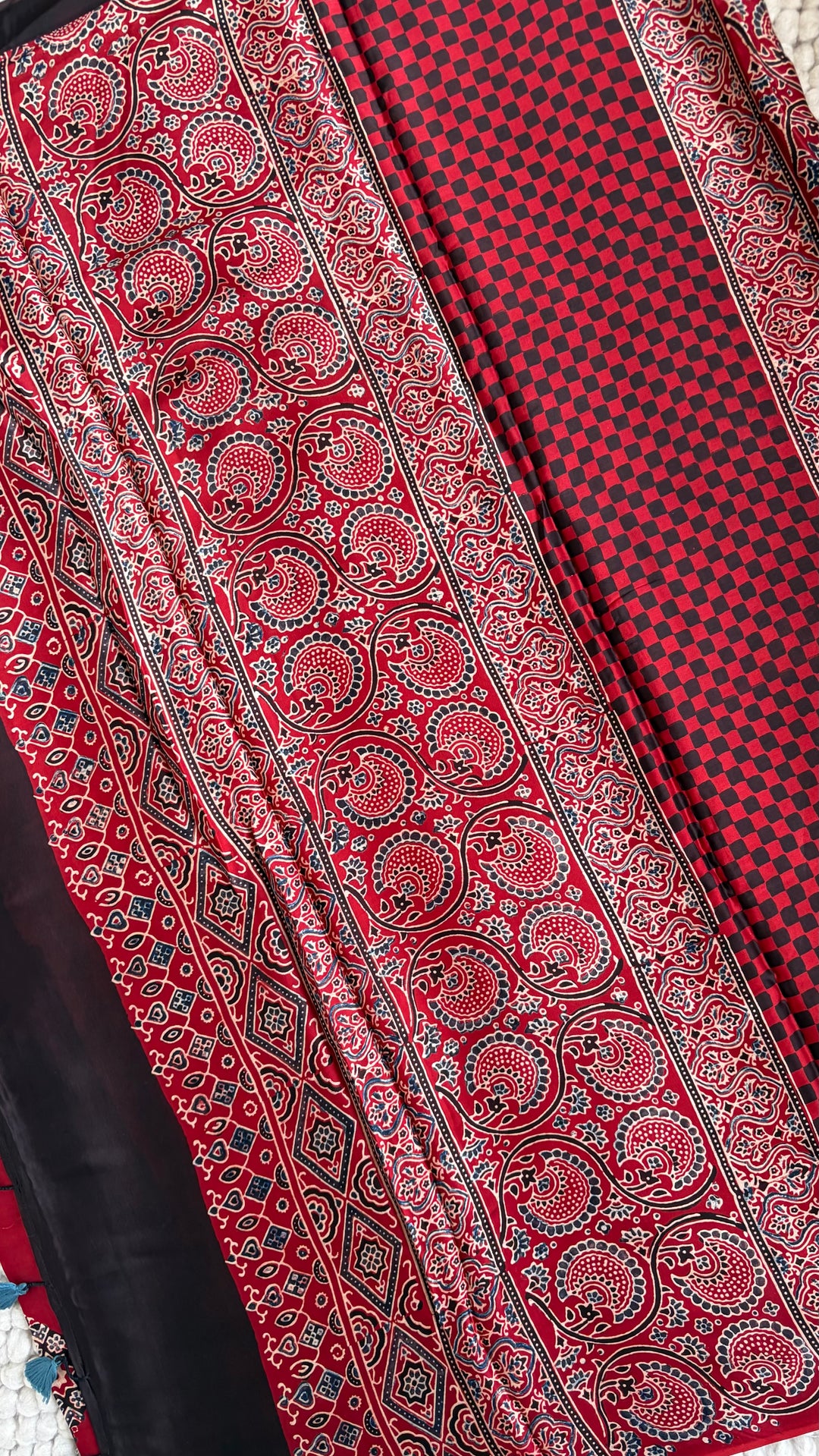 ROOH EXCLUSIVES- AJRAKH HAND BLOCK PRINTED PREMIUM MODAL SILK SAREE 05