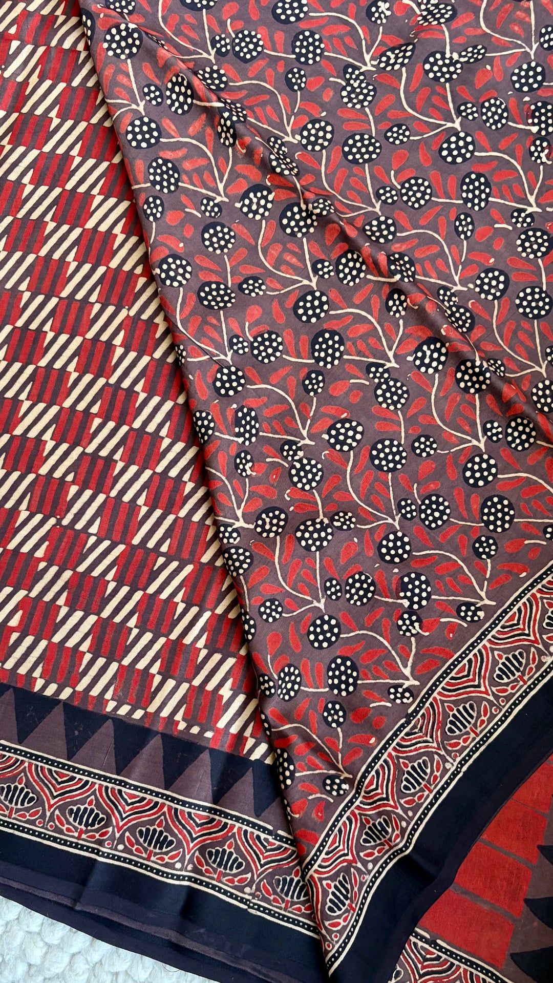 ROOH EXCLUSIVES- AJRAKH HAND BLOCK PRINTED PREMIUM MODAL SILK SAREE 03