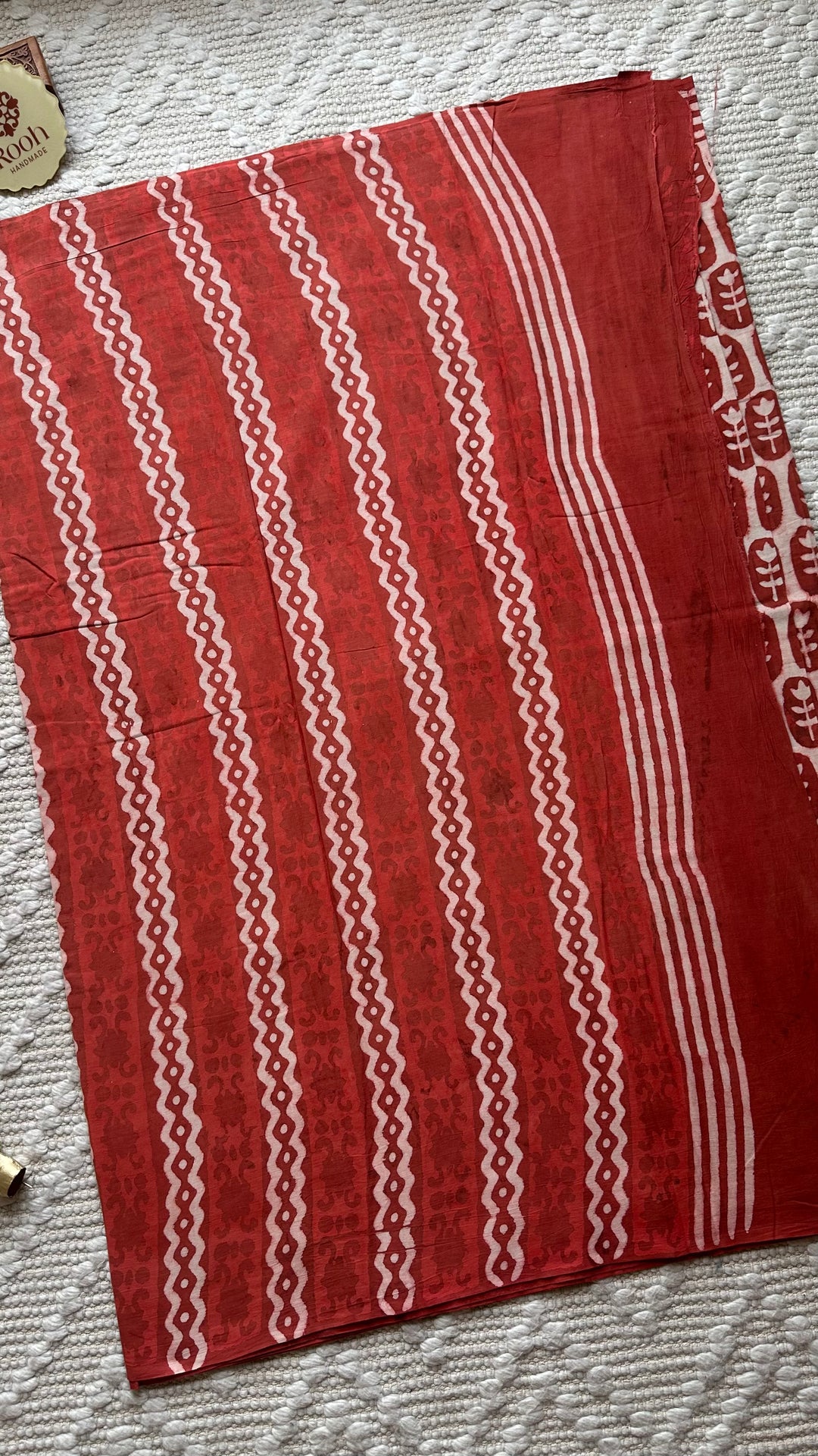 BAGRU HAND BLOCK PRINTED SOFT MULMUL COTTON SAREE- 093