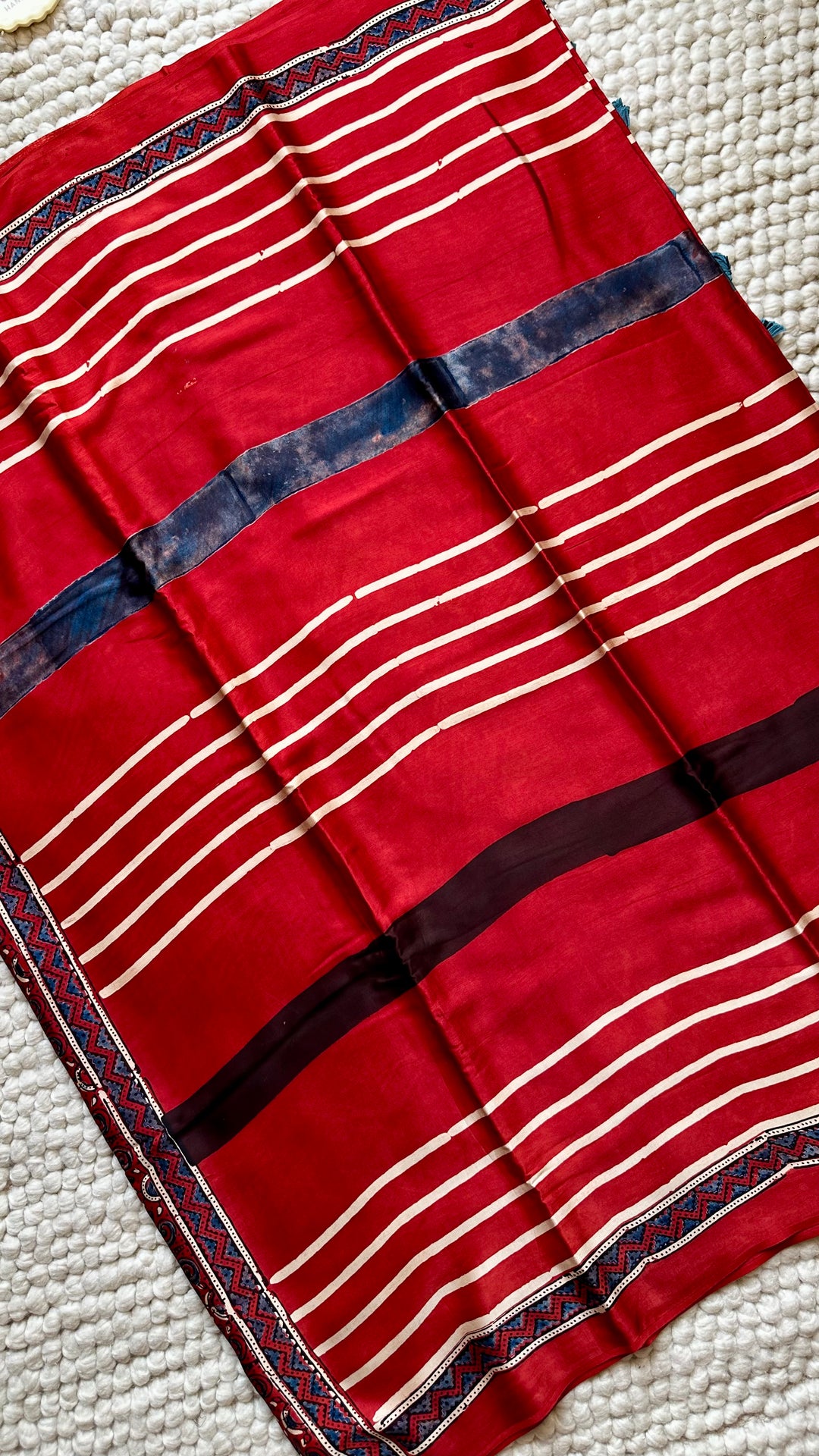 ROOH EXCLUSIVES- AJRAKH HAND BLOCK PRINTED PREMIUM MODAL SILK SAREE 23