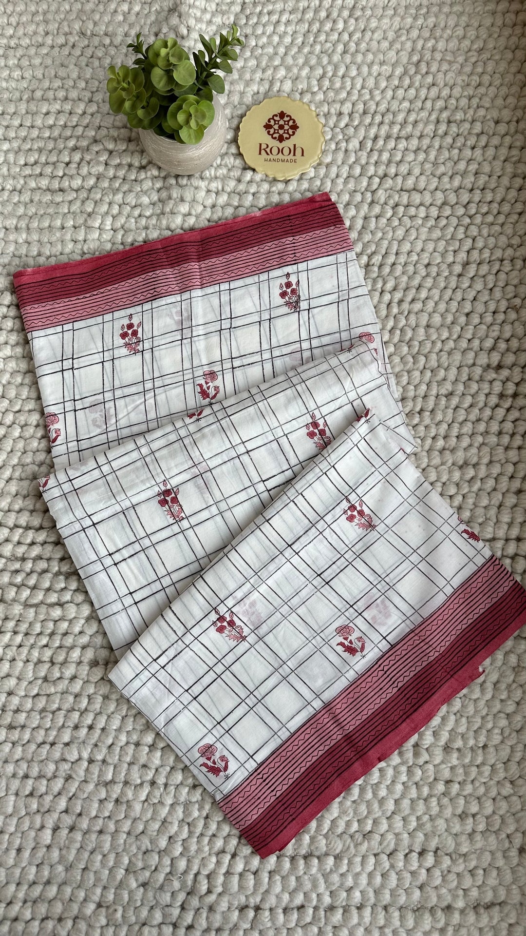 SANGANERI HAND BLOCK PRINTED SOFT COTTON SAREE- 027