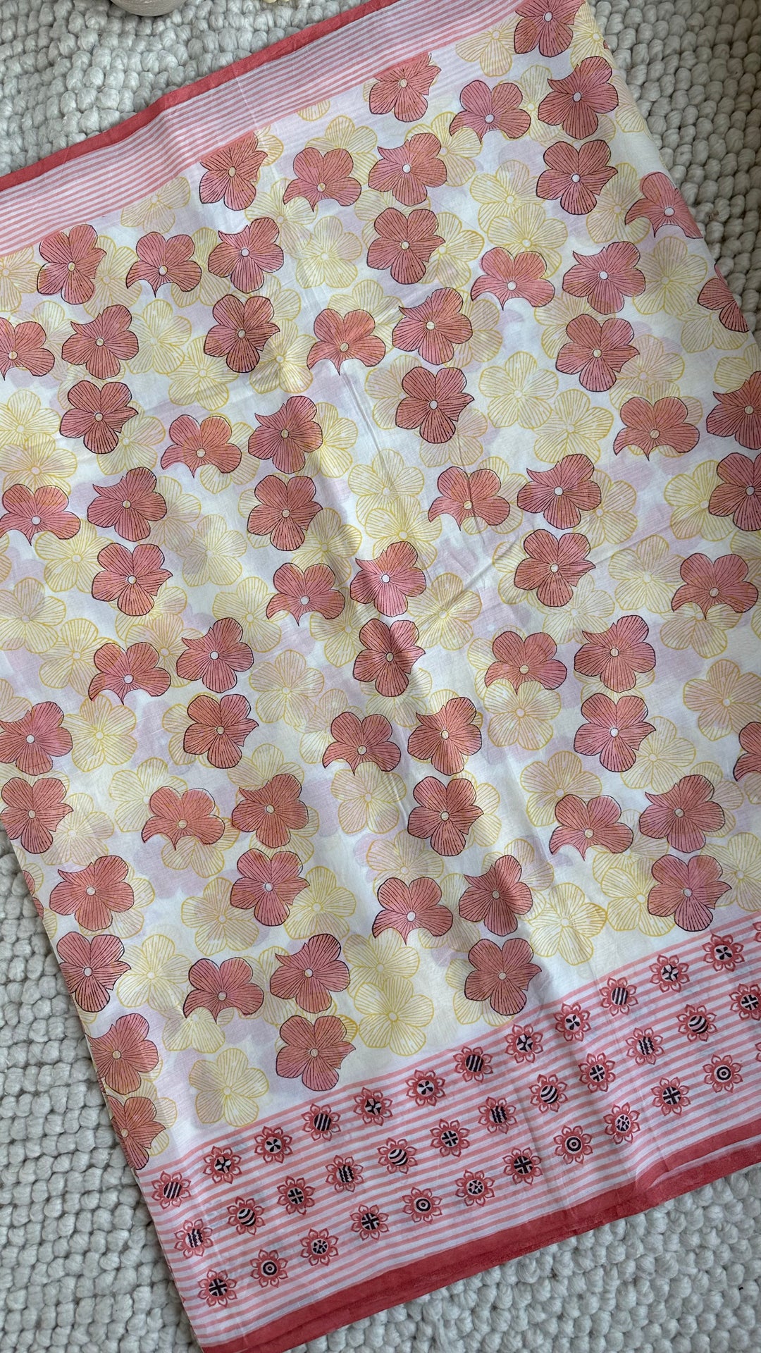 SANGANERI HAND BLOCK PRINTED SOFT COTTON SAREE- 025