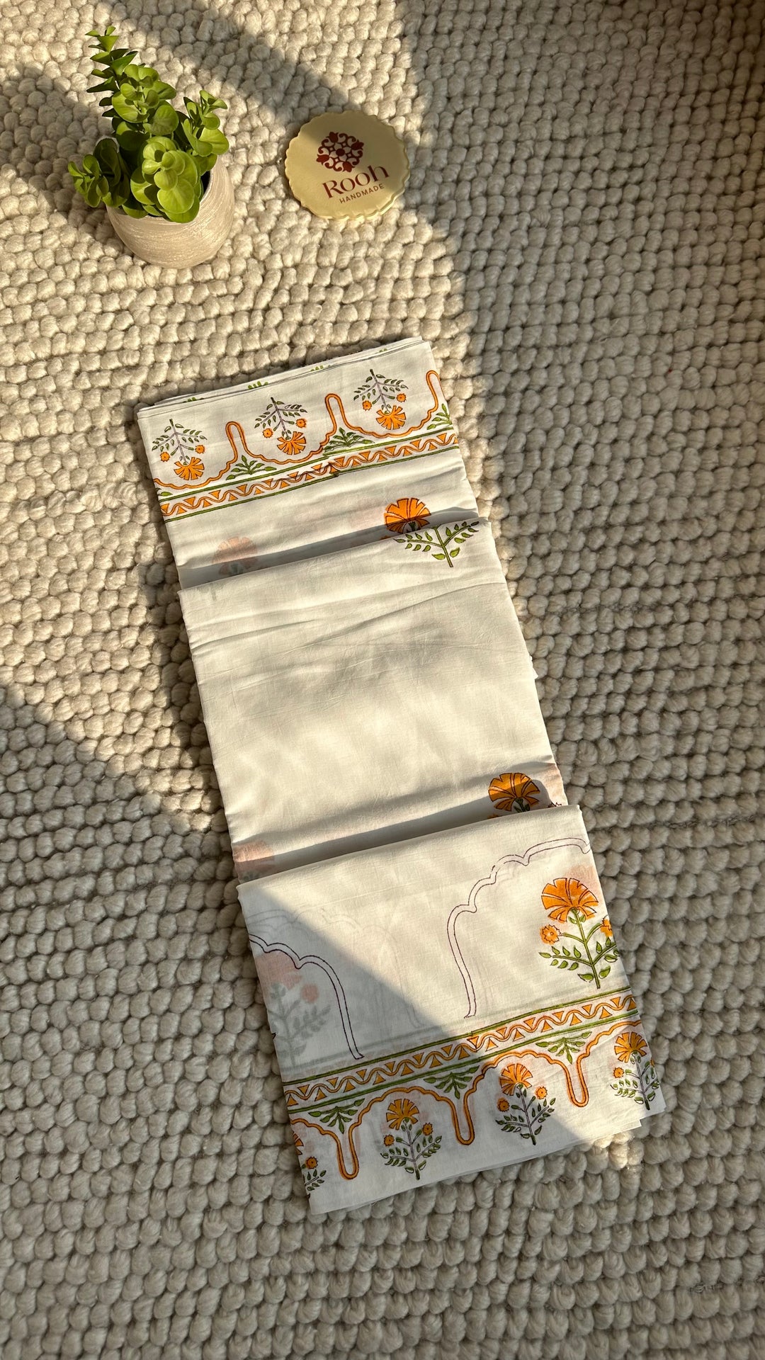 BAGRU HAND BLOCK PRINTED SOFT MULMUL COTTON SAREE- 115 (DISPATCH TIME - 7-10 DAYS)