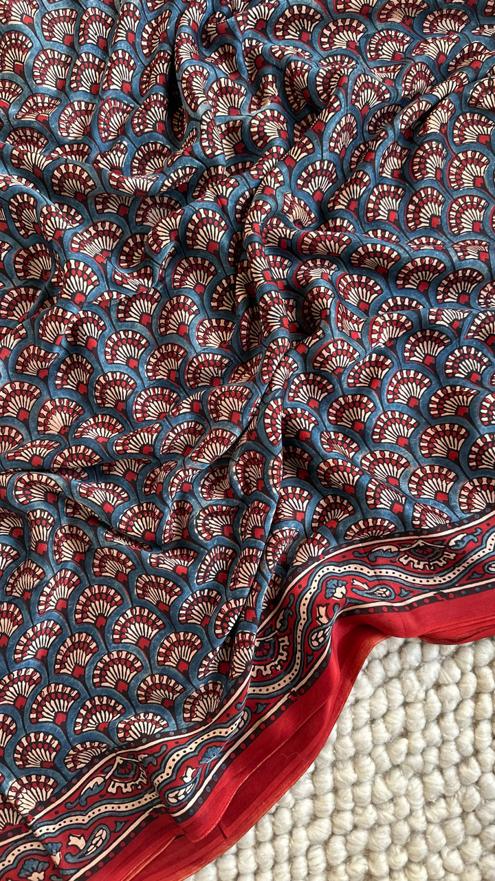 KASHISH - AJRAKH HAND BLOCK PRINTED PREMIUM MODAL SILK SAREE