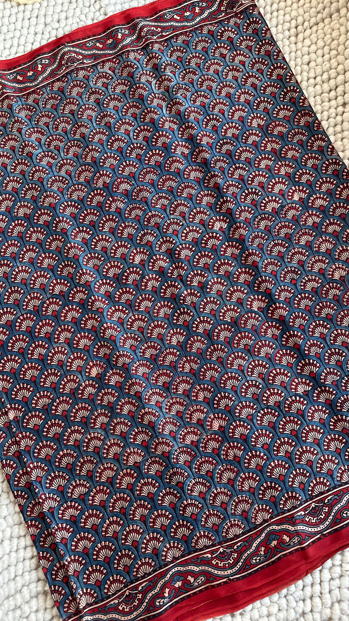 KASHISH - AJRAKH HAND BLOCK PRINTED PREMIUM MODAL SILK SAREE