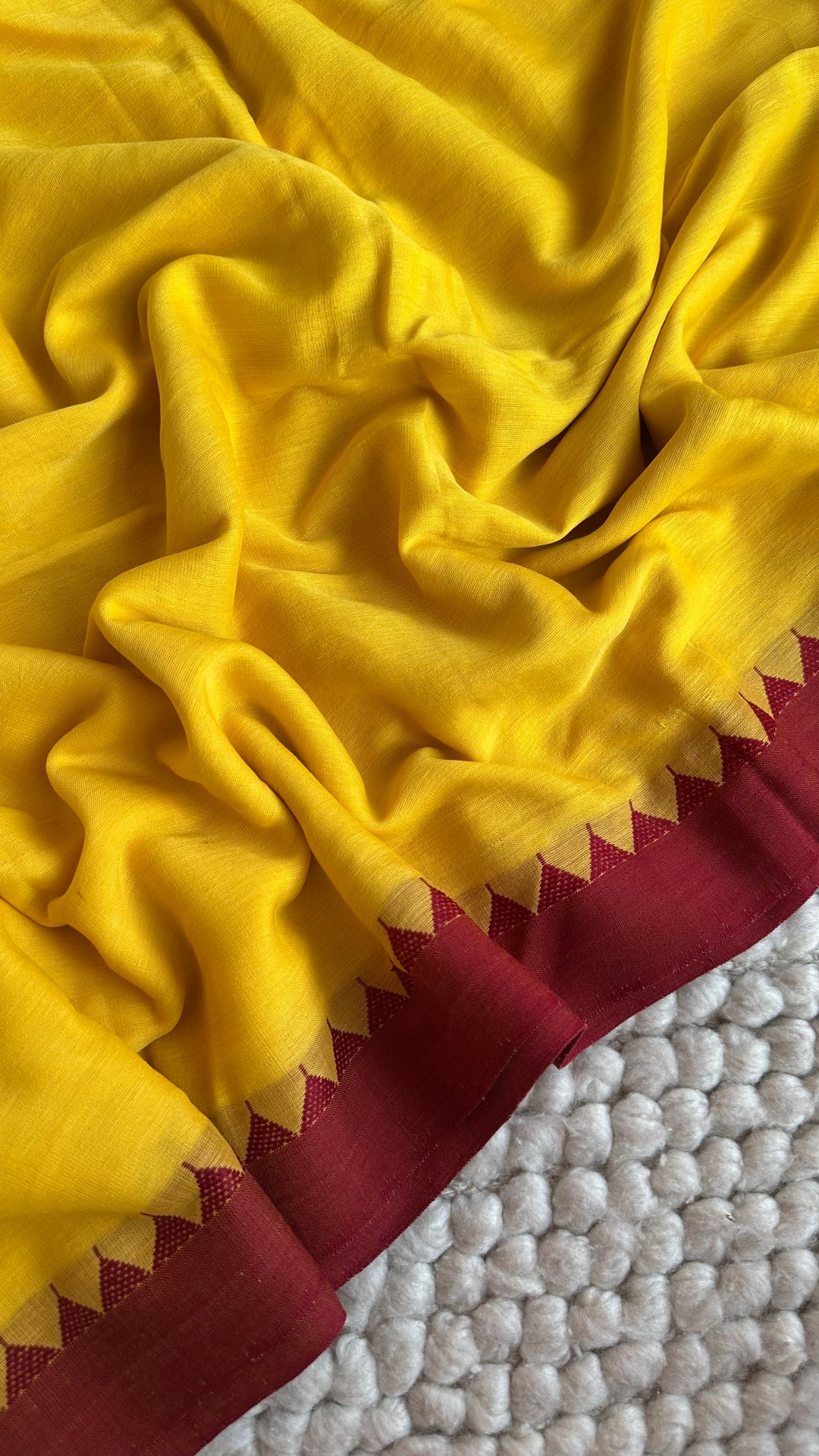 SUNFLOWER YELLOW PURE SUPER SOFT MULMUL COTTON SAREE - 020