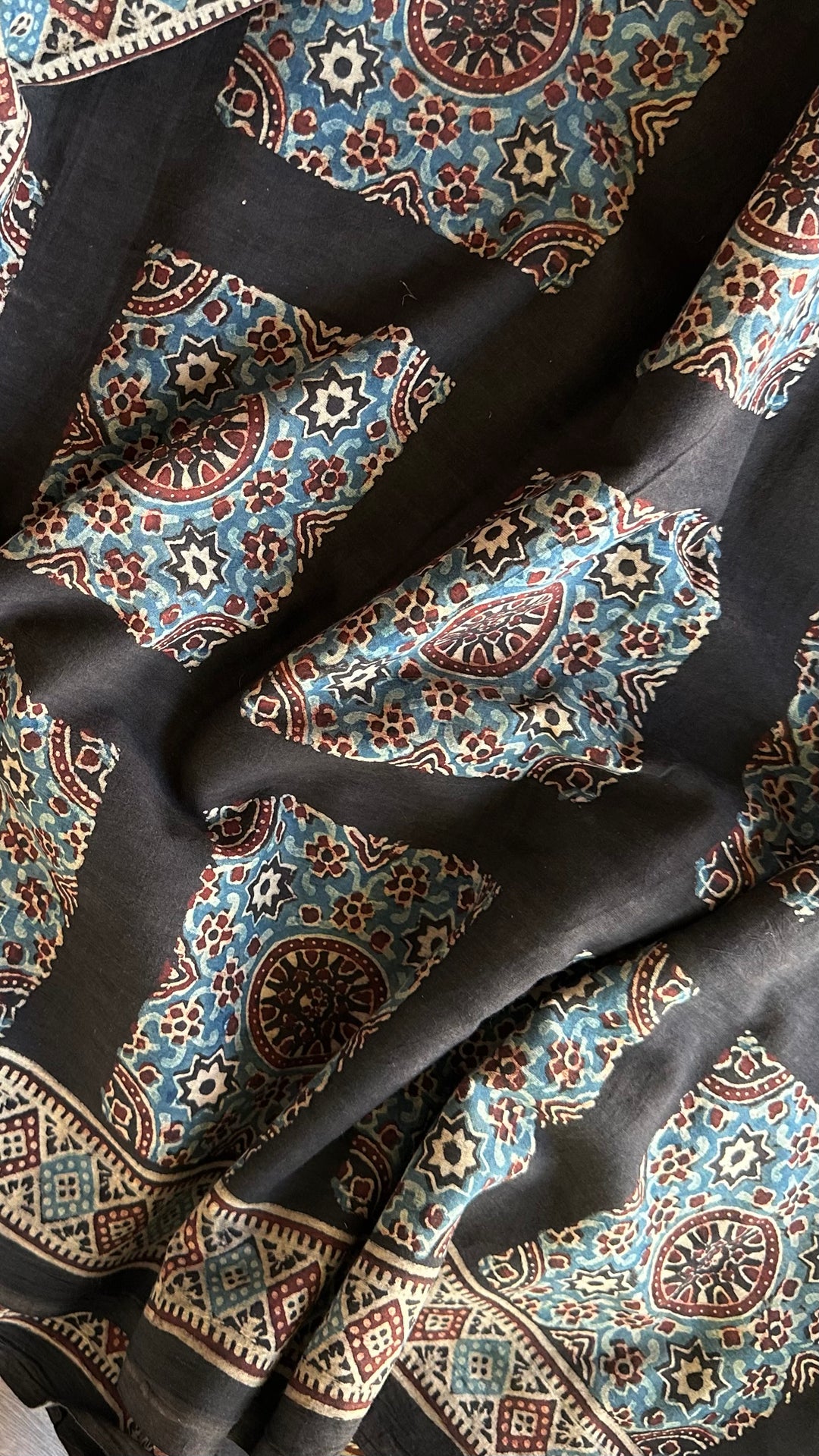 PREMIUM AJRAKH HAND BLOCK PRINTED PURE SOFT COTTON SAREE- 008