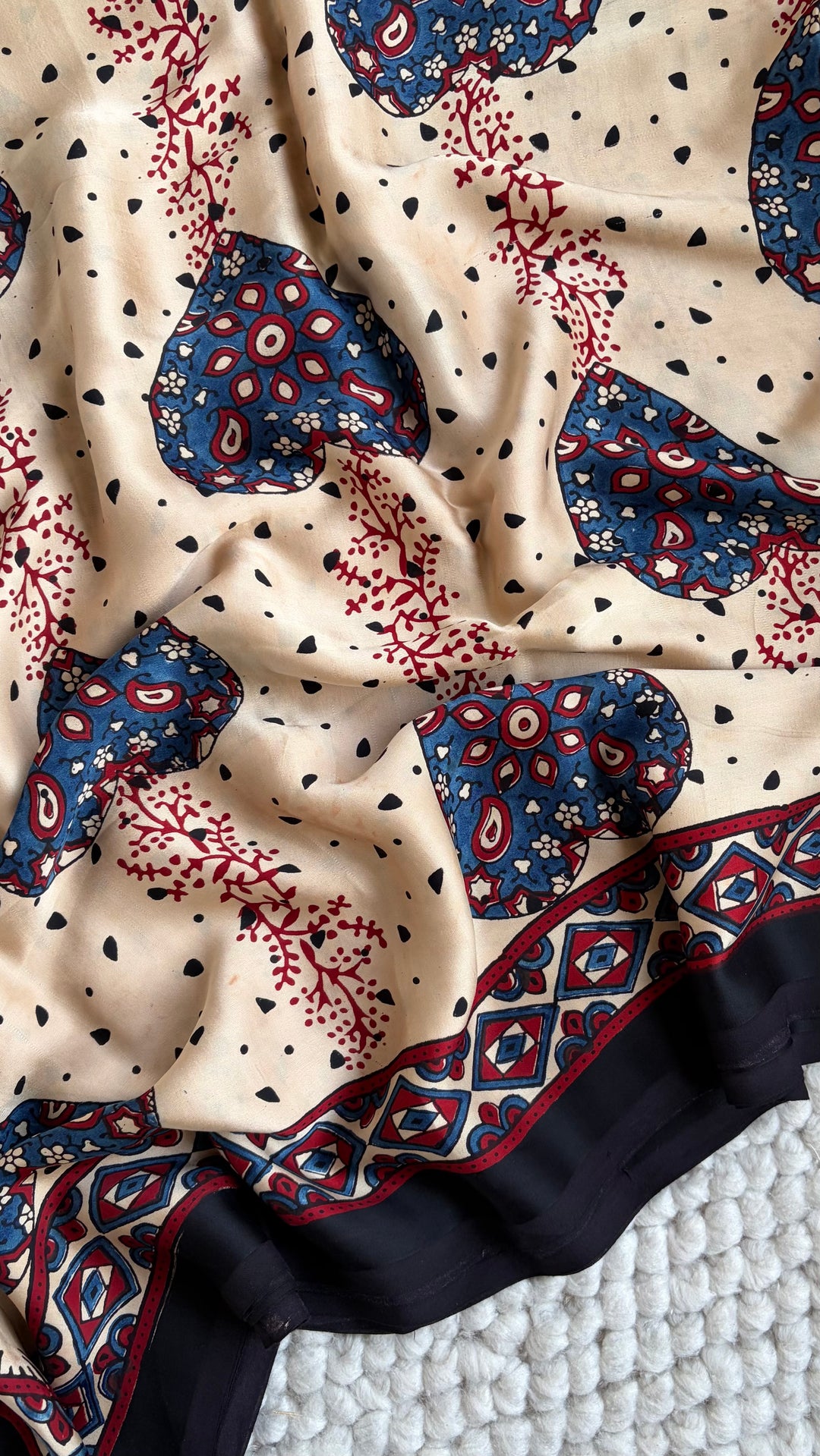 ROOH EXCLUSIVES- AJRAKH HAND BLOCK PRINTED PREMIUM MODAL SILK SAREE 04
