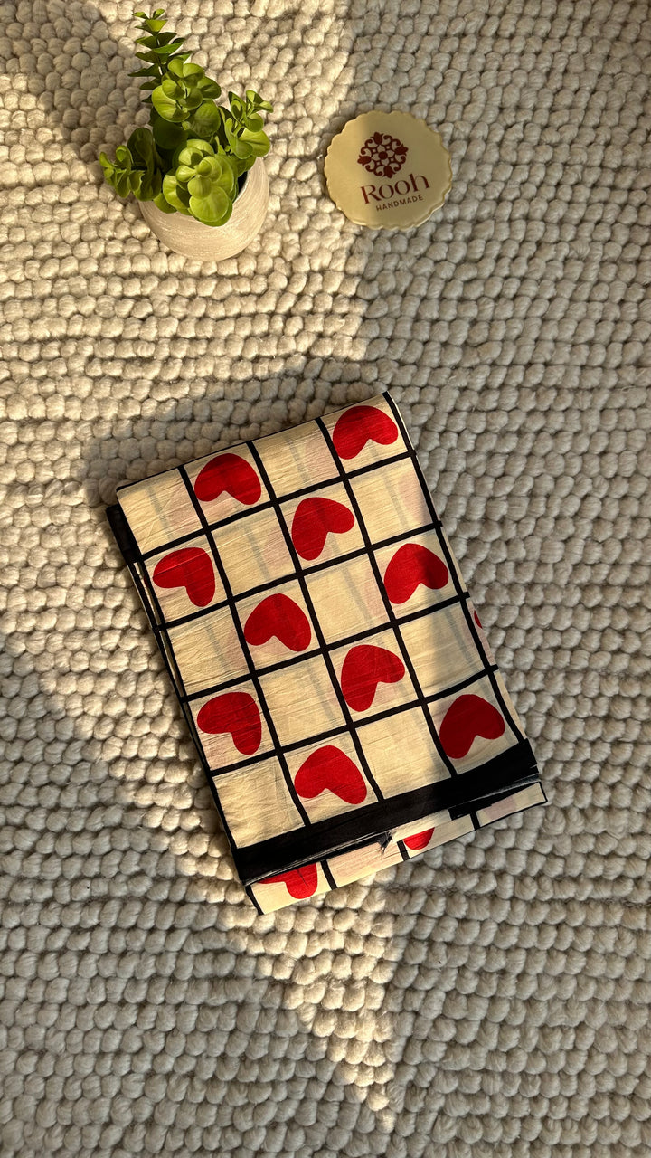 DILBARO - QUIRKY BAGRU HAND BLOCK PRINTED SOFT MULMUL COTTON SAREE