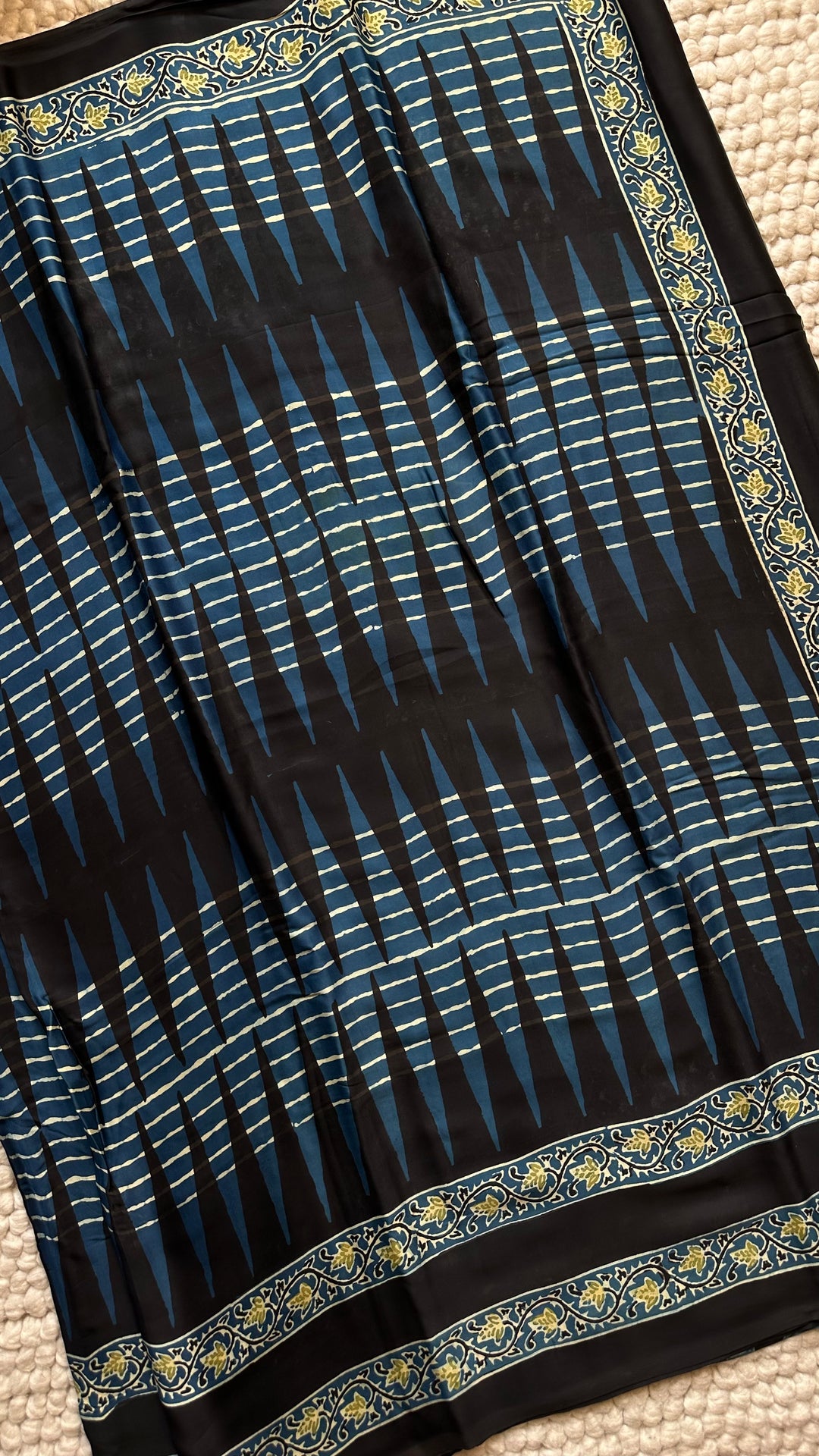 ROOH EXCLUSIVES- AJRAKH HAND BLOCK PRINTED PREMIUM MODAL SILK SAREE 14