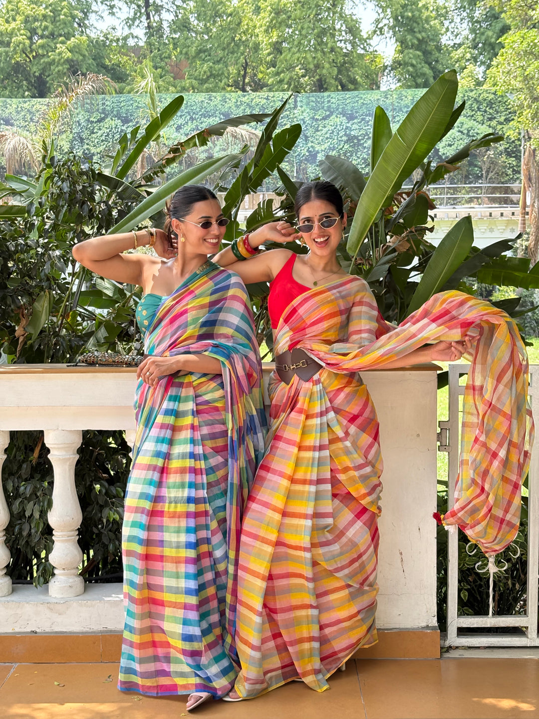 HANDWOVEN MULTICOLOUR CHECKERED MULMUL COTTON SAREE - 04 (DISPATCH TIME - 7 TO 10 DAYS)