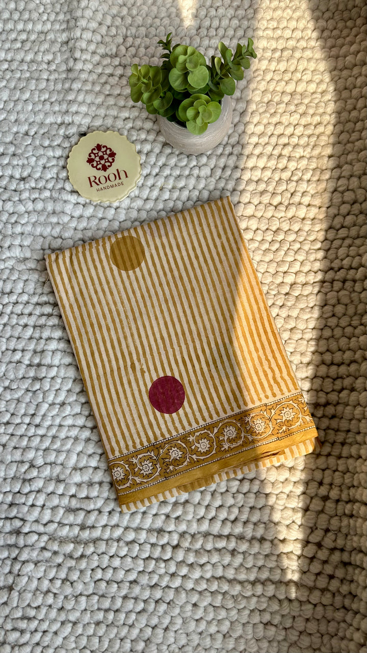BAGRU HAND BLOCK PRINTED SOFT MULMUL COTTON SAREE- 139
