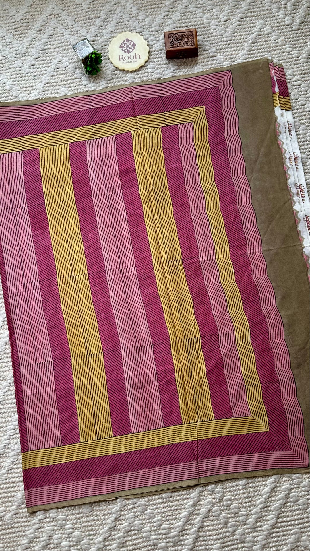 SANGANERI HAND BLOCK PRINTED SOFT MULMUL COTTON SAREE- 015
