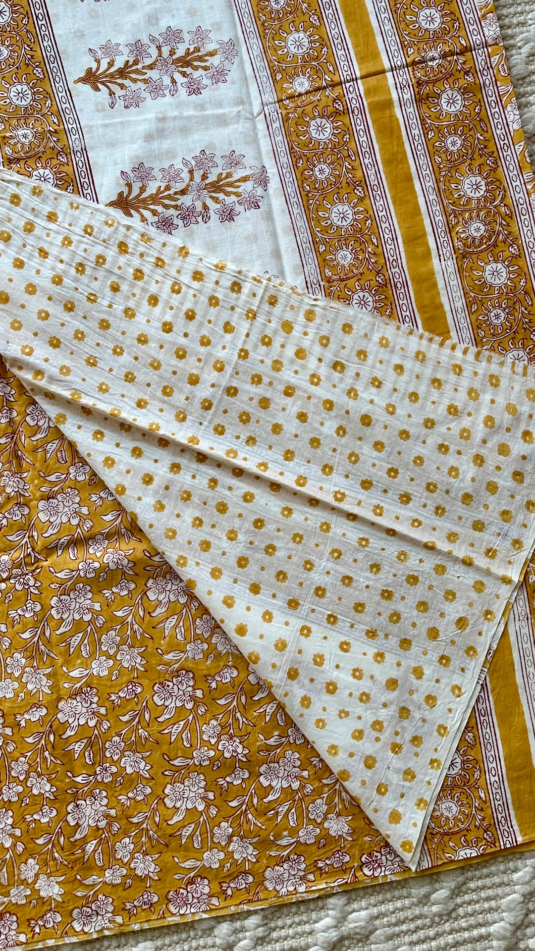 BAGRU HAND BLOCK PRINTED SOFT MULMUL COTTON SAREE- 075