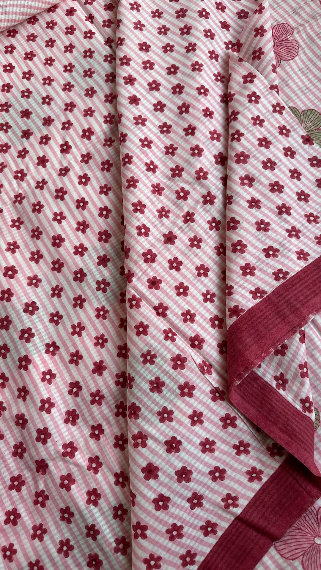 SANGANERI HAND BLOCK PRINTED SOFT COTTON SAREE- 023