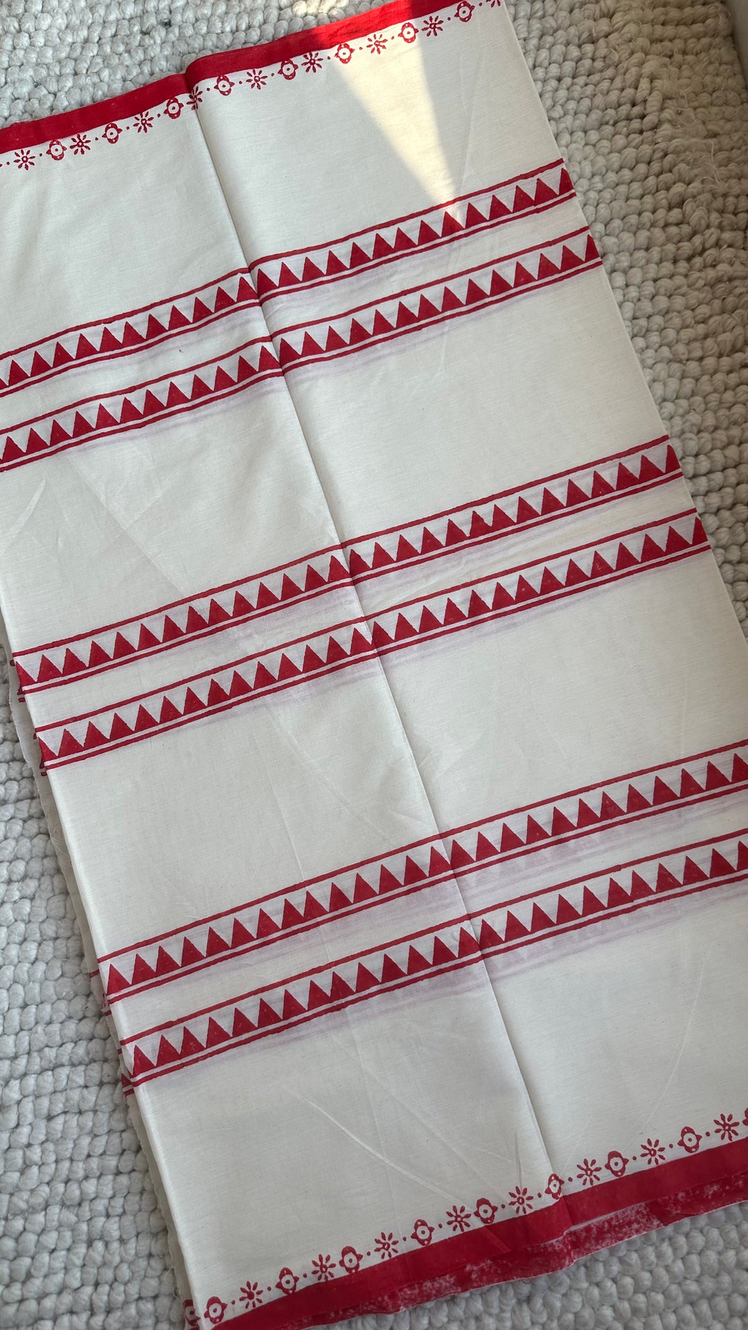CHARULATA - HANDBLOCK PRINTED ON HANDWOVEN BENGAL COTTON SAREE