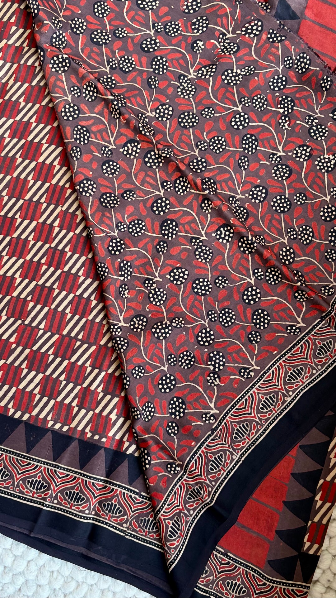 ROOH EXCLUSIVES- AJRAKH HAND BLOCK PRINTED PREMIUM MODAL SILK SAREE 03