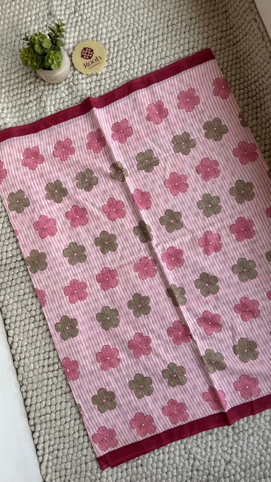 SANGANERI HAND BLOCK PRINTED SOFT COTTON SAREE- 023