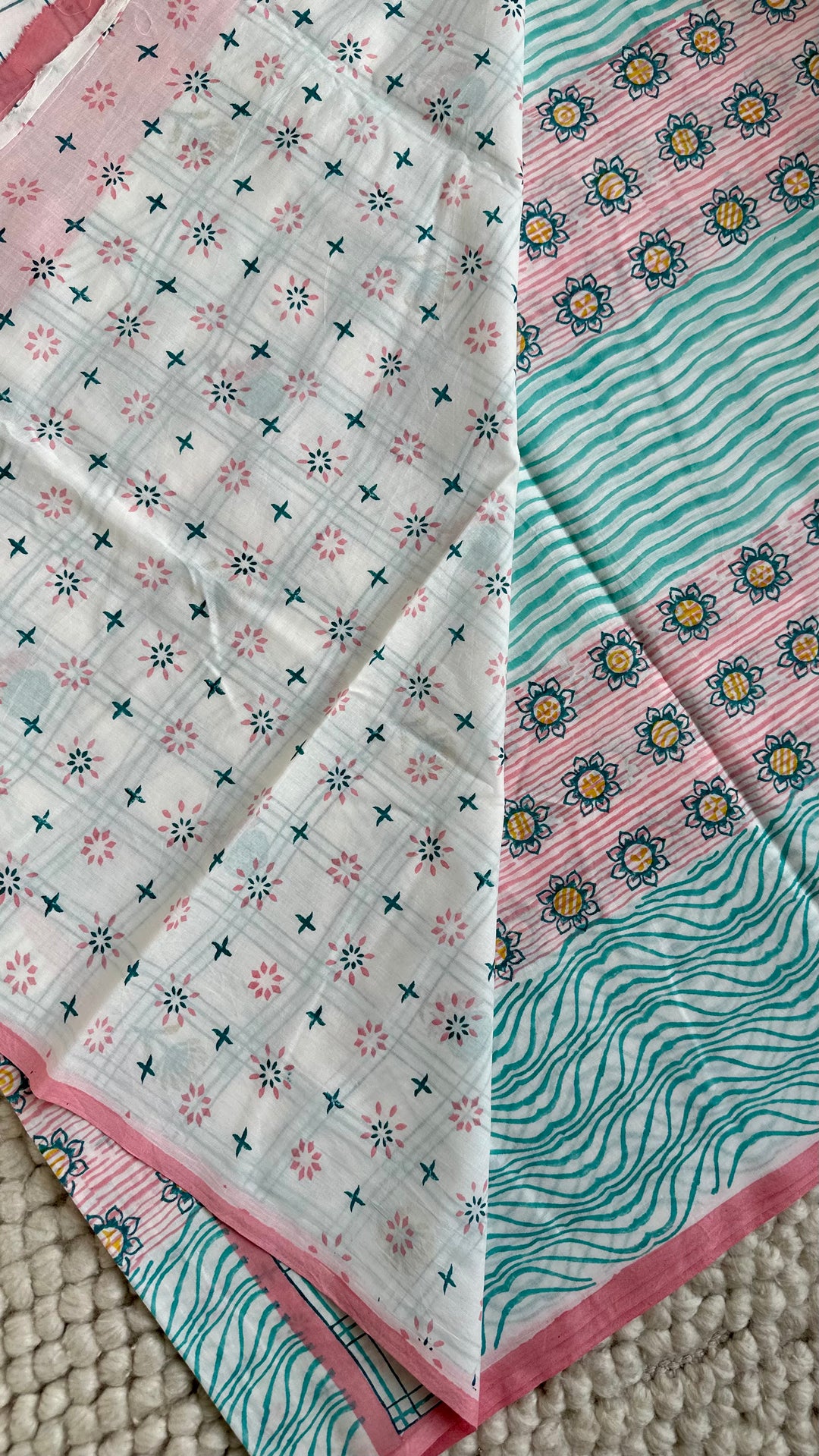 SANGANERI HAND BLOCK PRINTED SOFT COTTON SAREE- 029