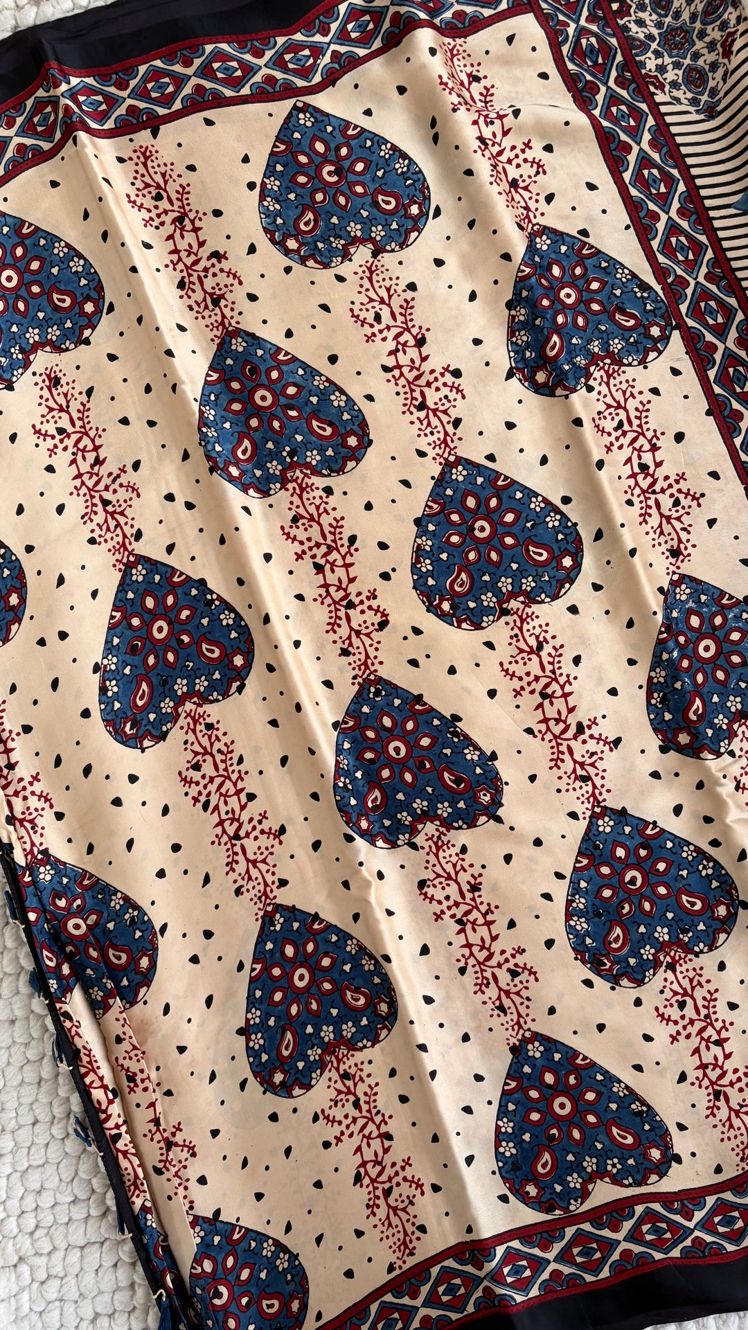 ROOH EXCLUSIVES- AJRAKH HAND BLOCK PRINTED PREMIUM MODAL SILK SAREE 04