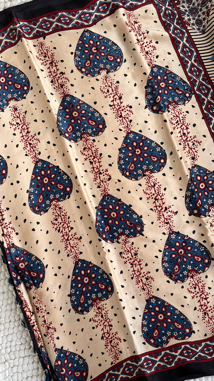 ROOH EXCLUSIVES- AJRAKH HAND BLOCK PRINTED PREMIUM MODAL SILK SAREE 04