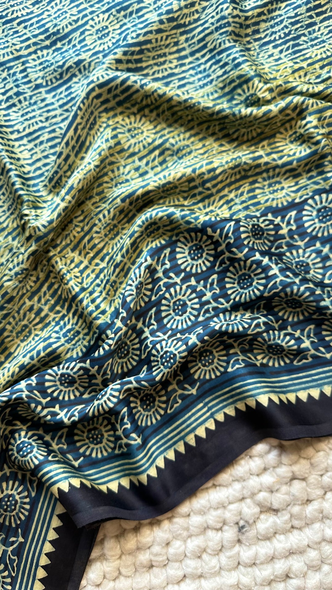 ROOH EXCLUSIVES- AJRAKH HAND BLOCK PRINTED PREMIUM MODAL SILK SAREE 12