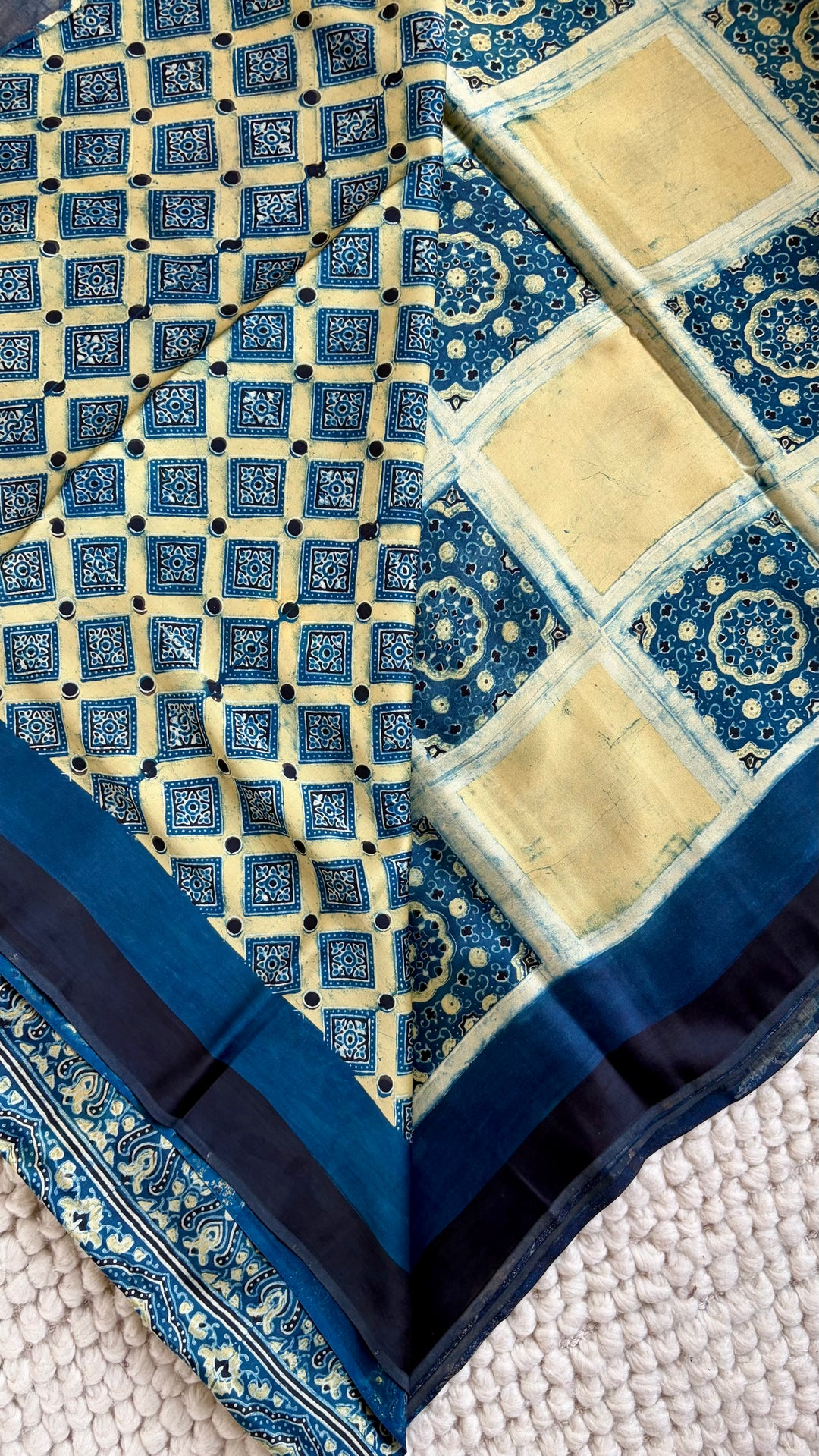 ROOH EXCLUSIVES- AJRAKH HAND BLOCK PRINTED PREMIUM MODAL SILK SAREE 11