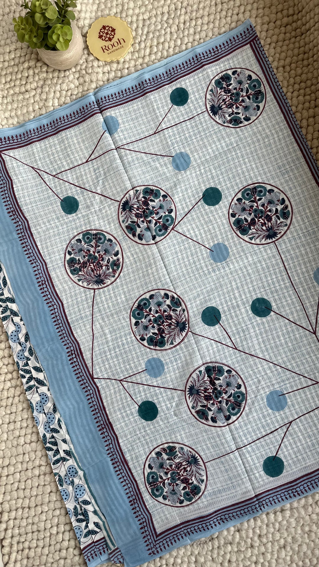 SANGANERI HAND BLOCK PRINTED SOFT COTTON SAREE- 021