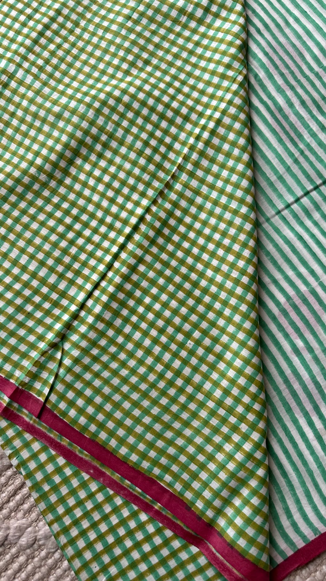 SANGANERI HAND BLOCK PRINTED SOFT MULMUL COTTON SAREE- 019