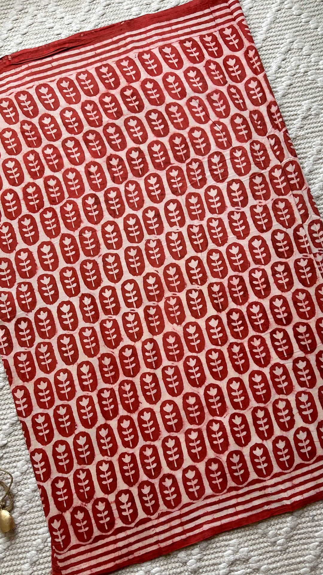 BAGRU HAND BLOCK PRINTED SOFT MULMUL COTTON SAREE- 093