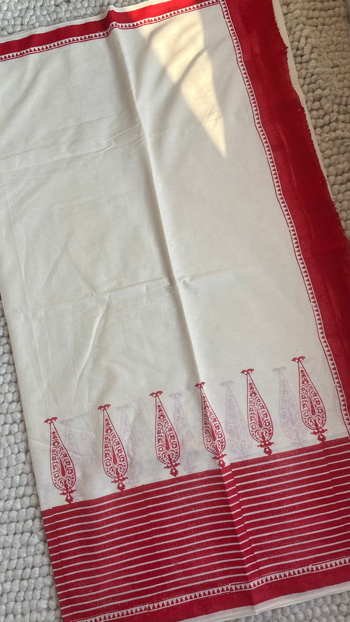 LOLITA - HANDBLOCK PRINTED ON HANDWOVEN BENGAL COTTON SAREE