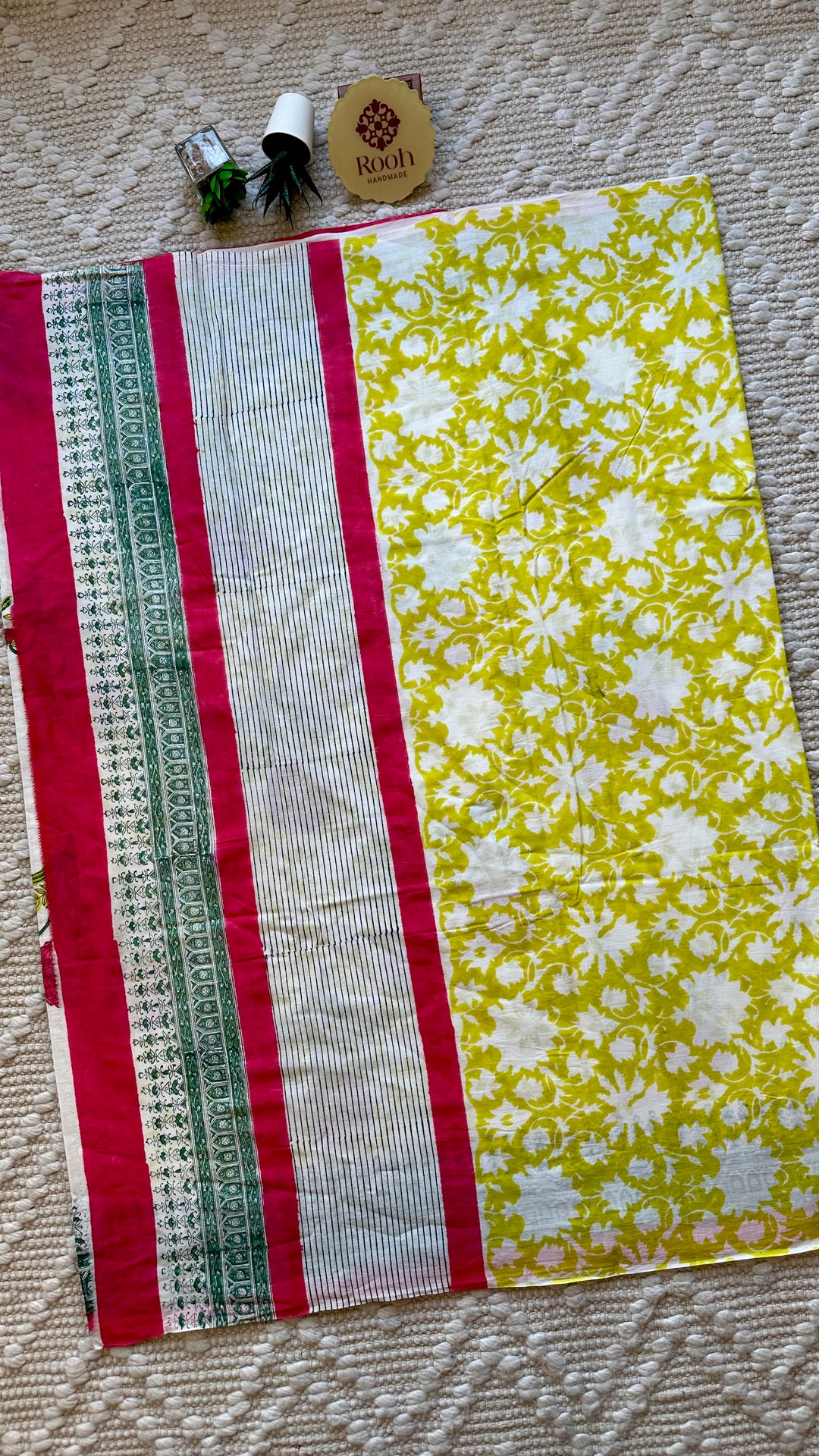 BAGRU HAND BLOCK PRINTED SOFT MULMUL COTTON SAREE- 054