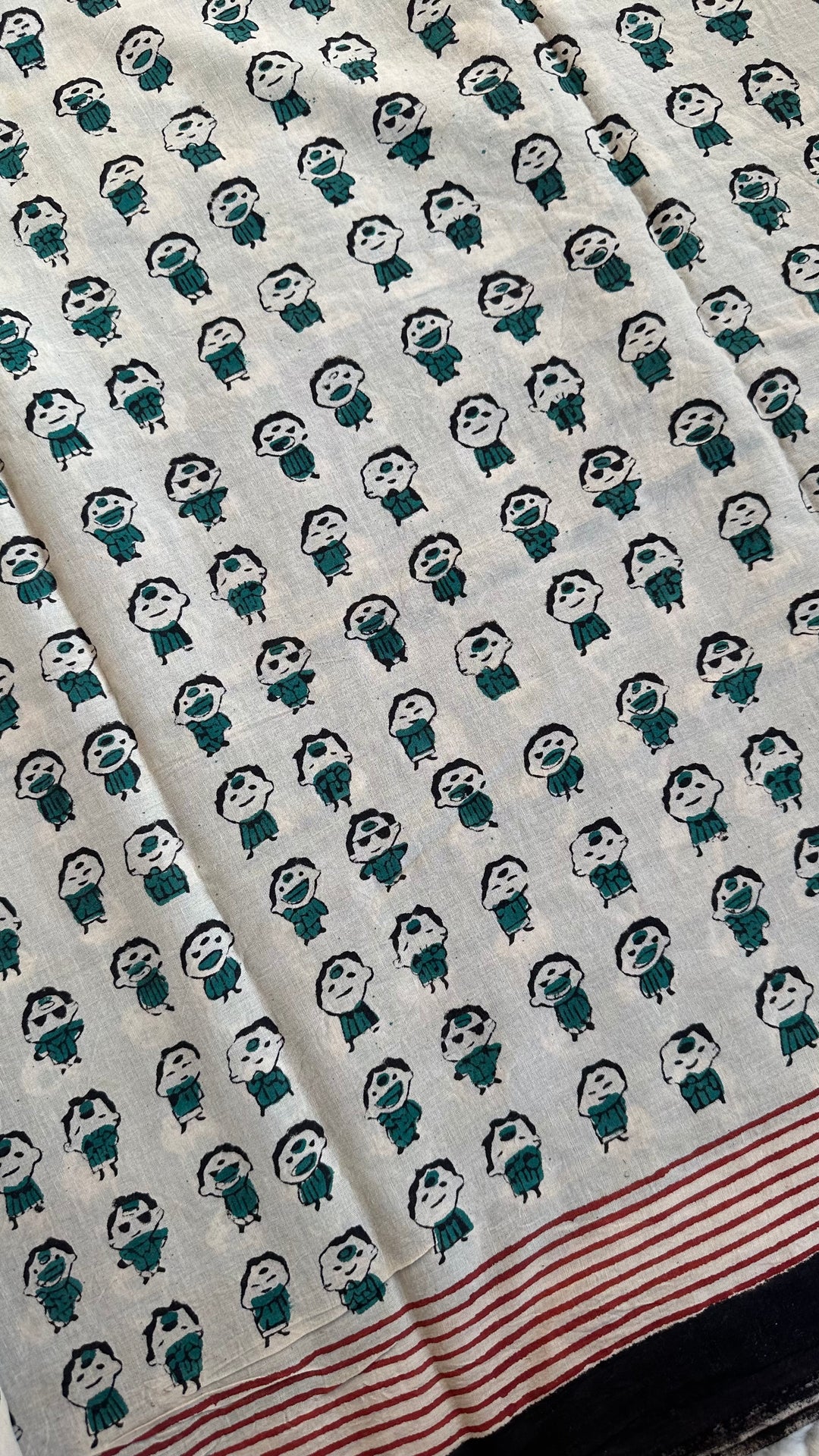 BAGRU HAND BLOCK PRINTED SOFT MULMUL COTTON SAREE- 138